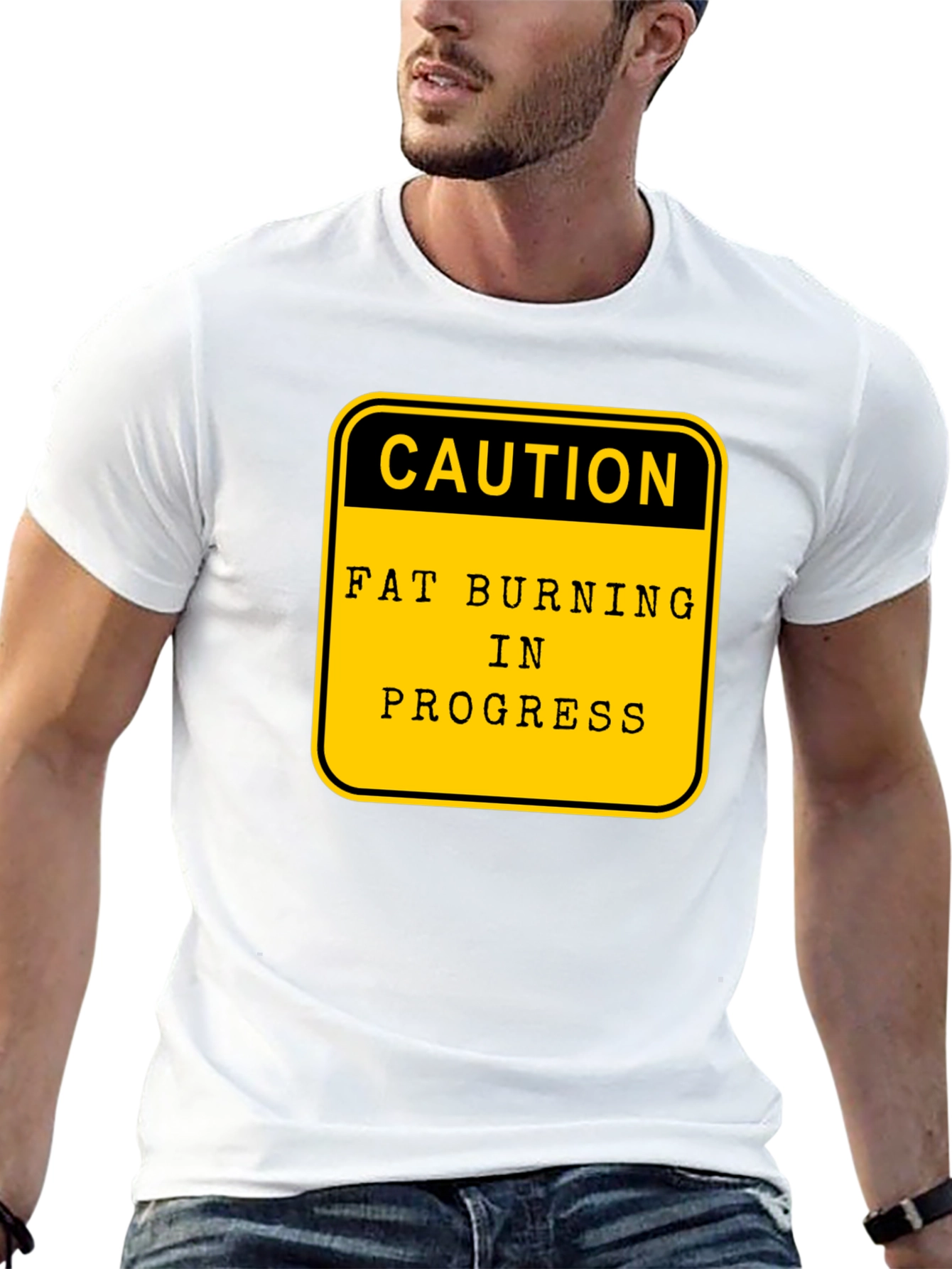 Caution Fat Burning in Progress Graphic Tee