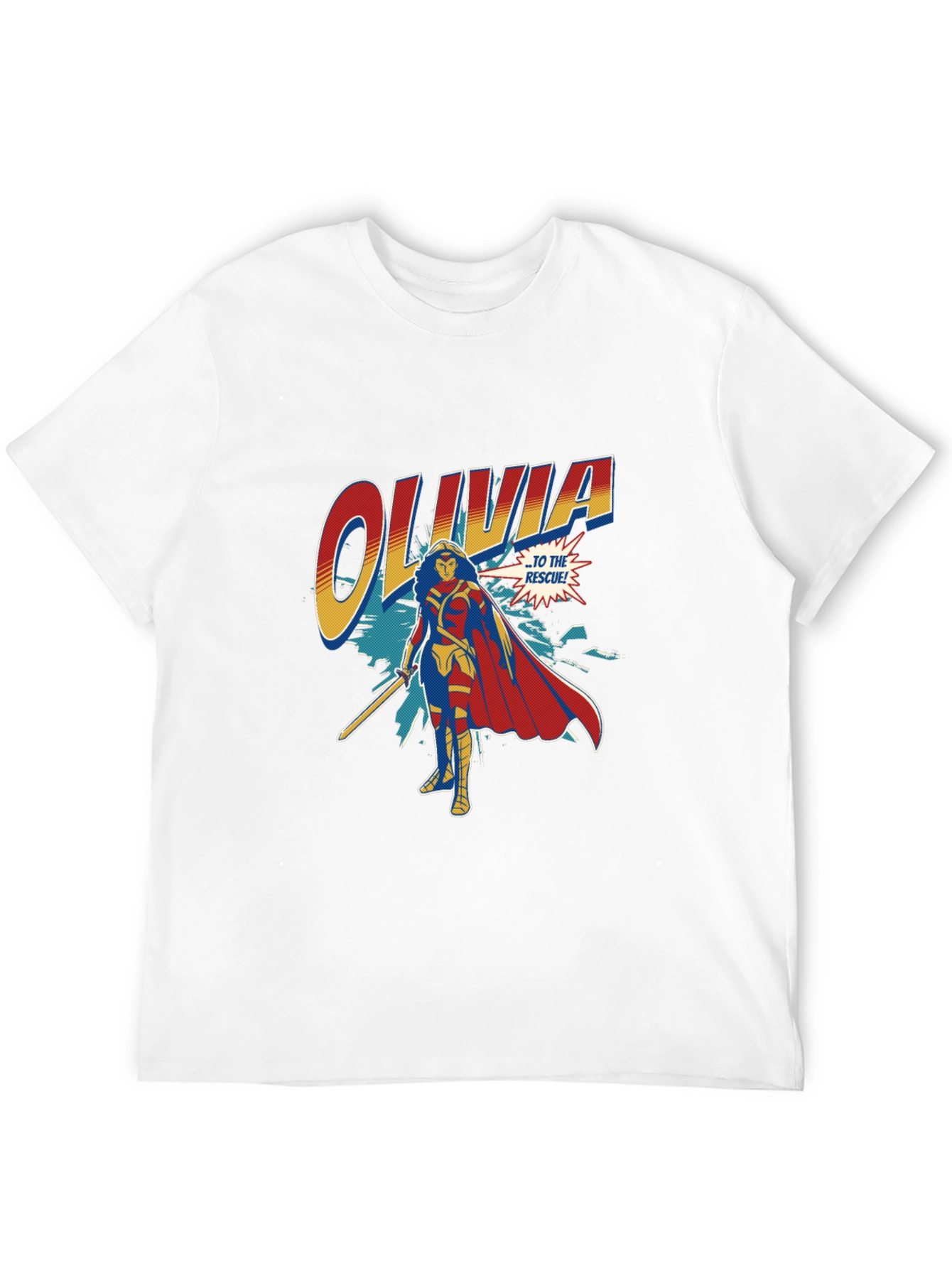 Olivia Superhero Personalized Black T-Shirt