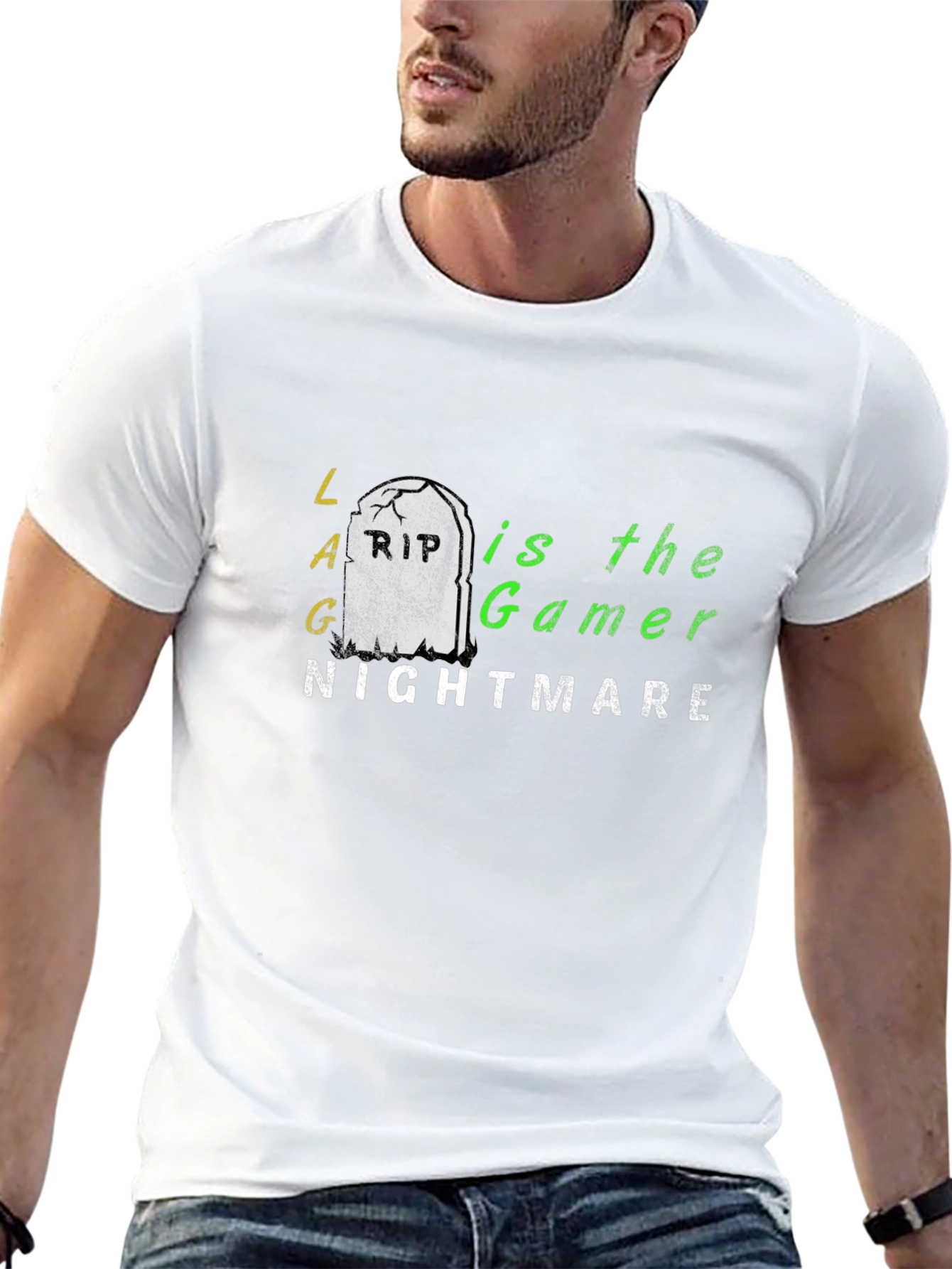 Lag is the Gamer Nightmare T-Shirt - Black Cotton