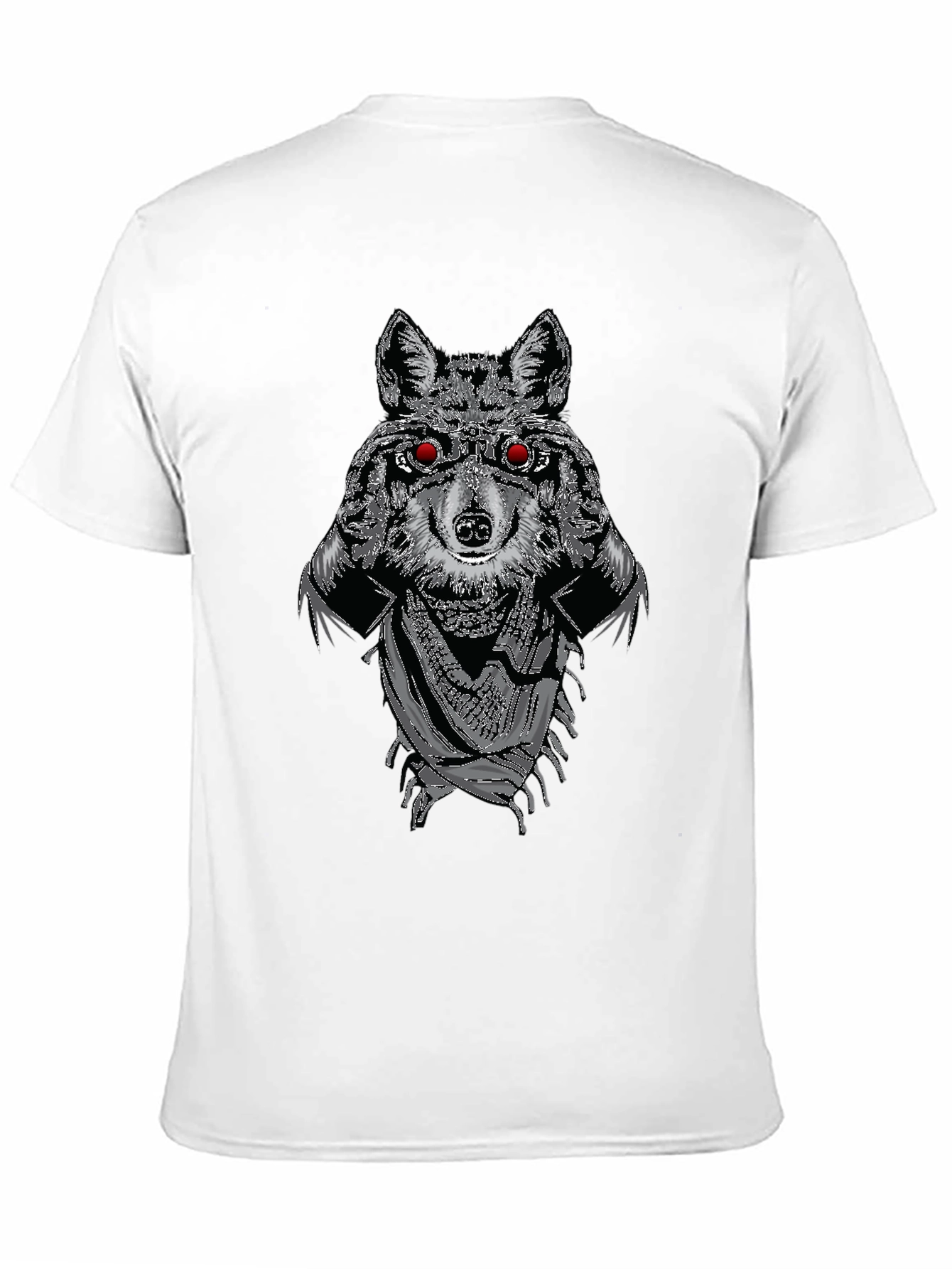 Wolf Graphic T-Shirt - Mens Black Crew Neck Tee