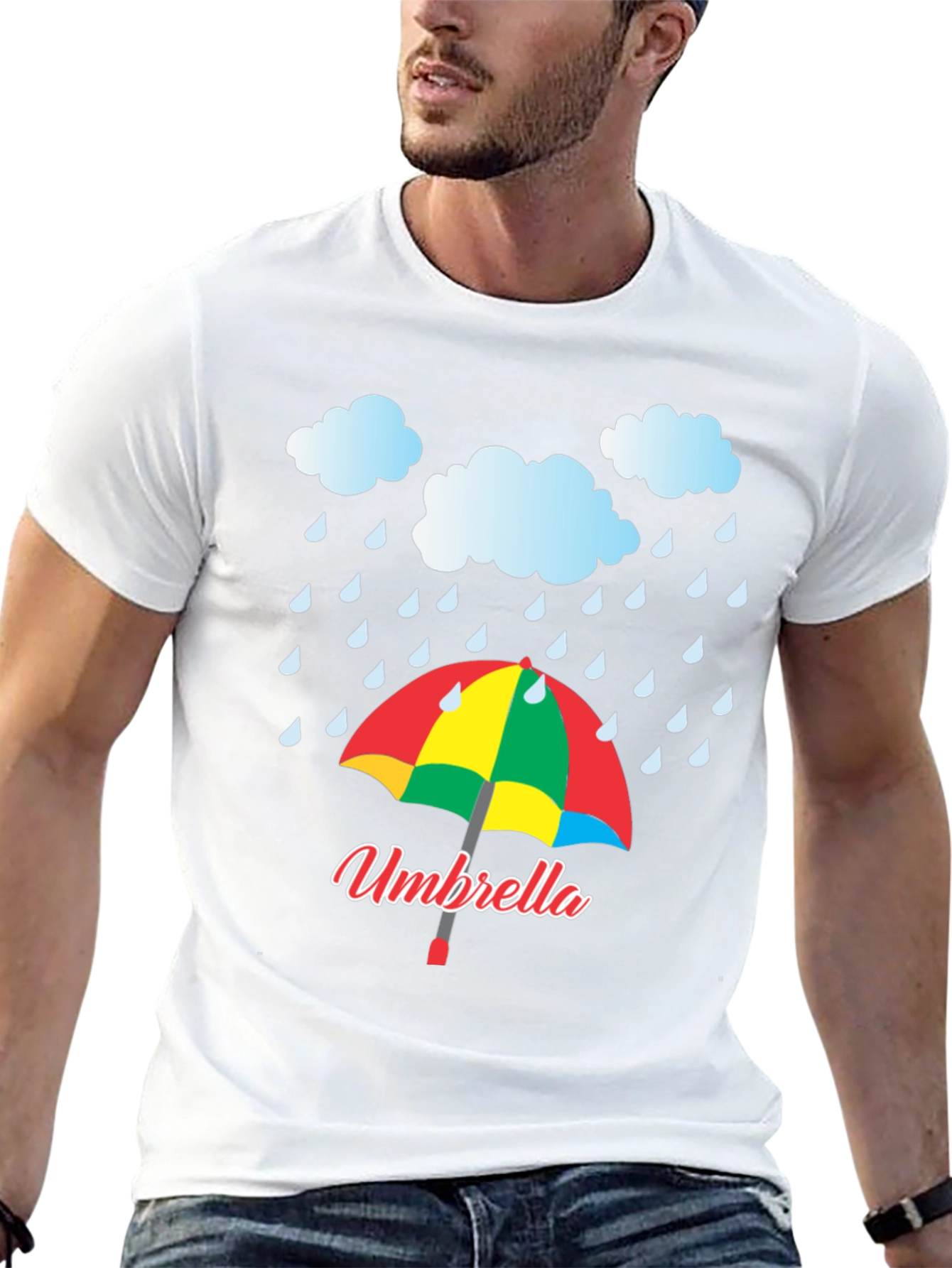 Rainy Day Umbrella Graphic T-Shirt