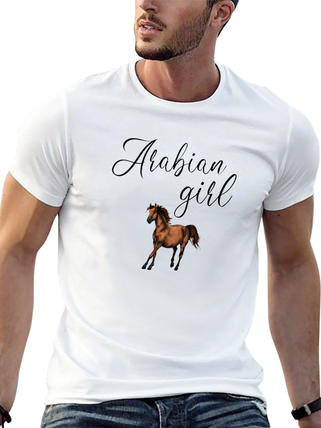 Arabian Girl Horse T-Shirt - Black