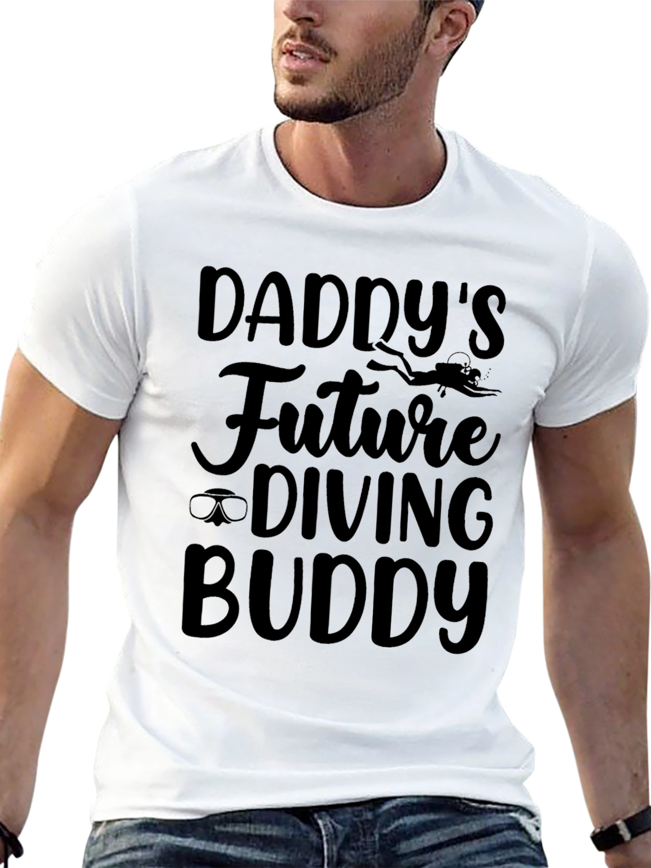 Daddys Future Diving Buddy Black T-Shirt