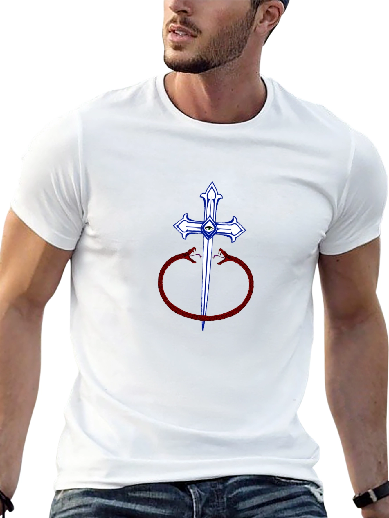 Cross Sword & Snakes Graphic Tee