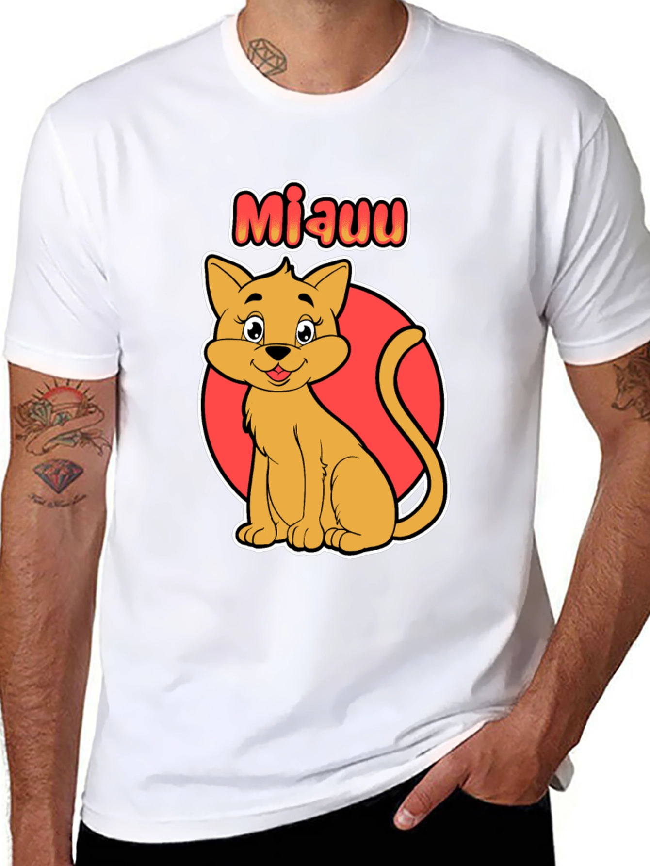 Cute Cat Cartoon Graphic T-Shirt