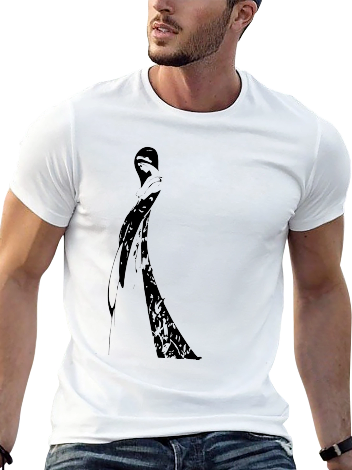 Elegant Woman Silhouette Black Graphic Tee