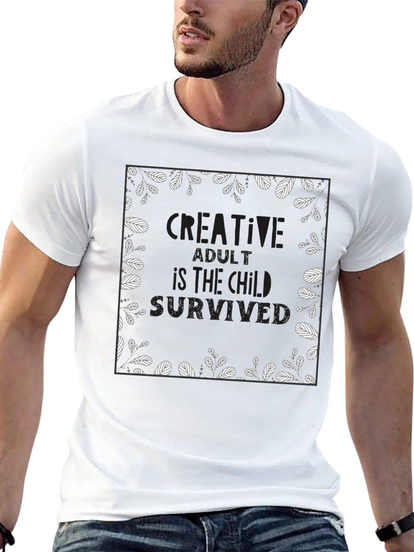 Creative Adult Black Graphic Tee