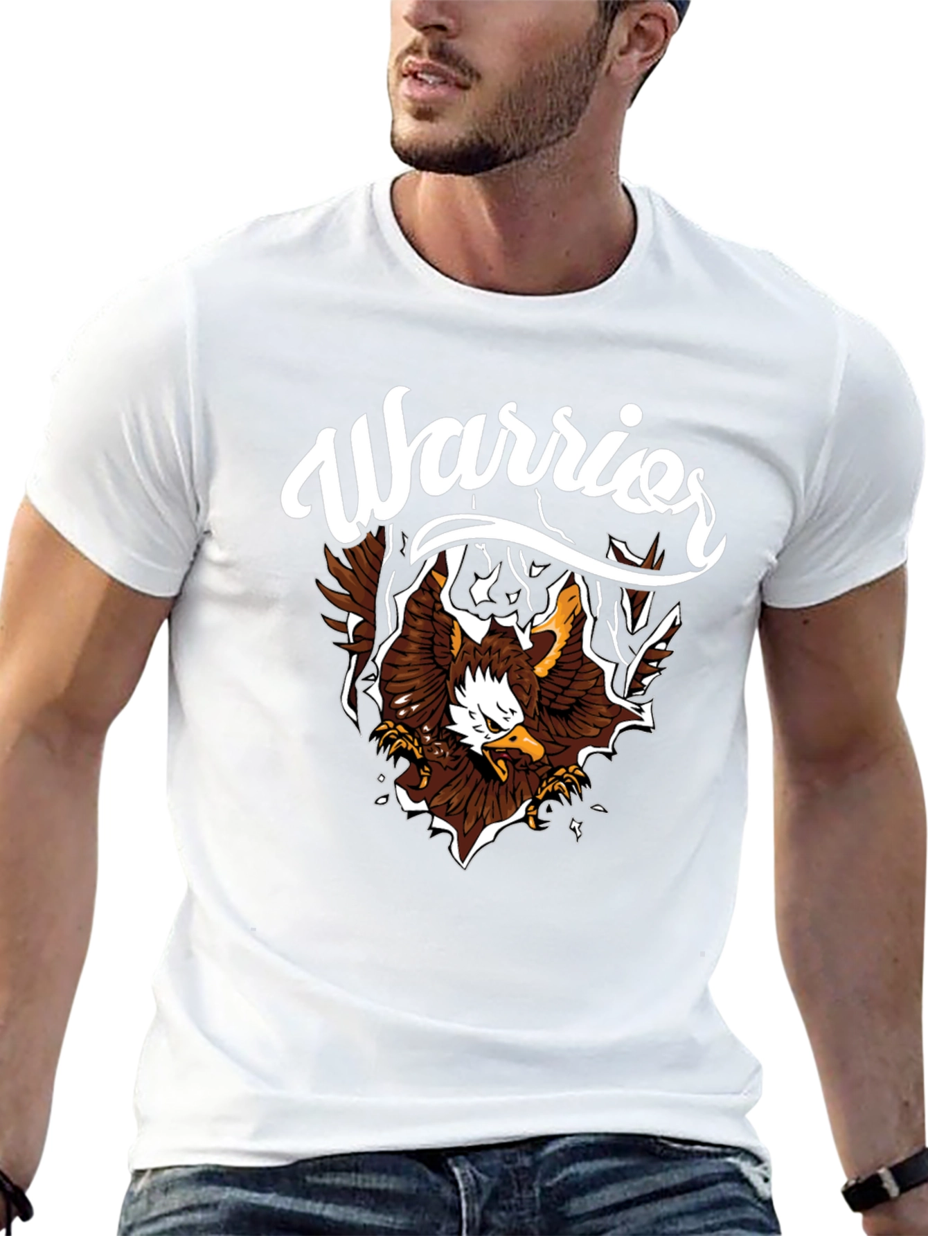 Warrior Eagle Graphic T-Shirt - Black