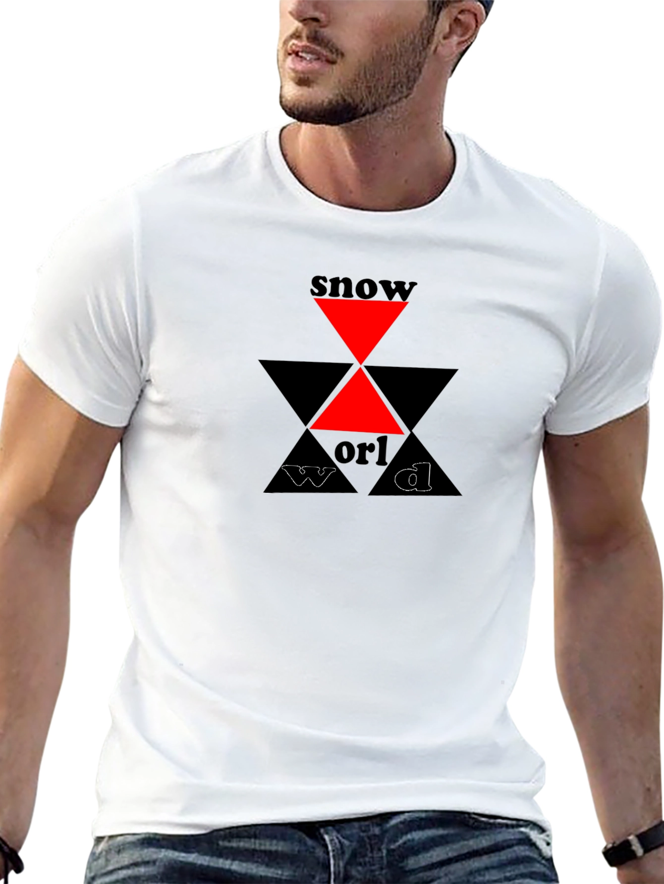 Snow World Graphic Tee - Black Cotton T-Shirt