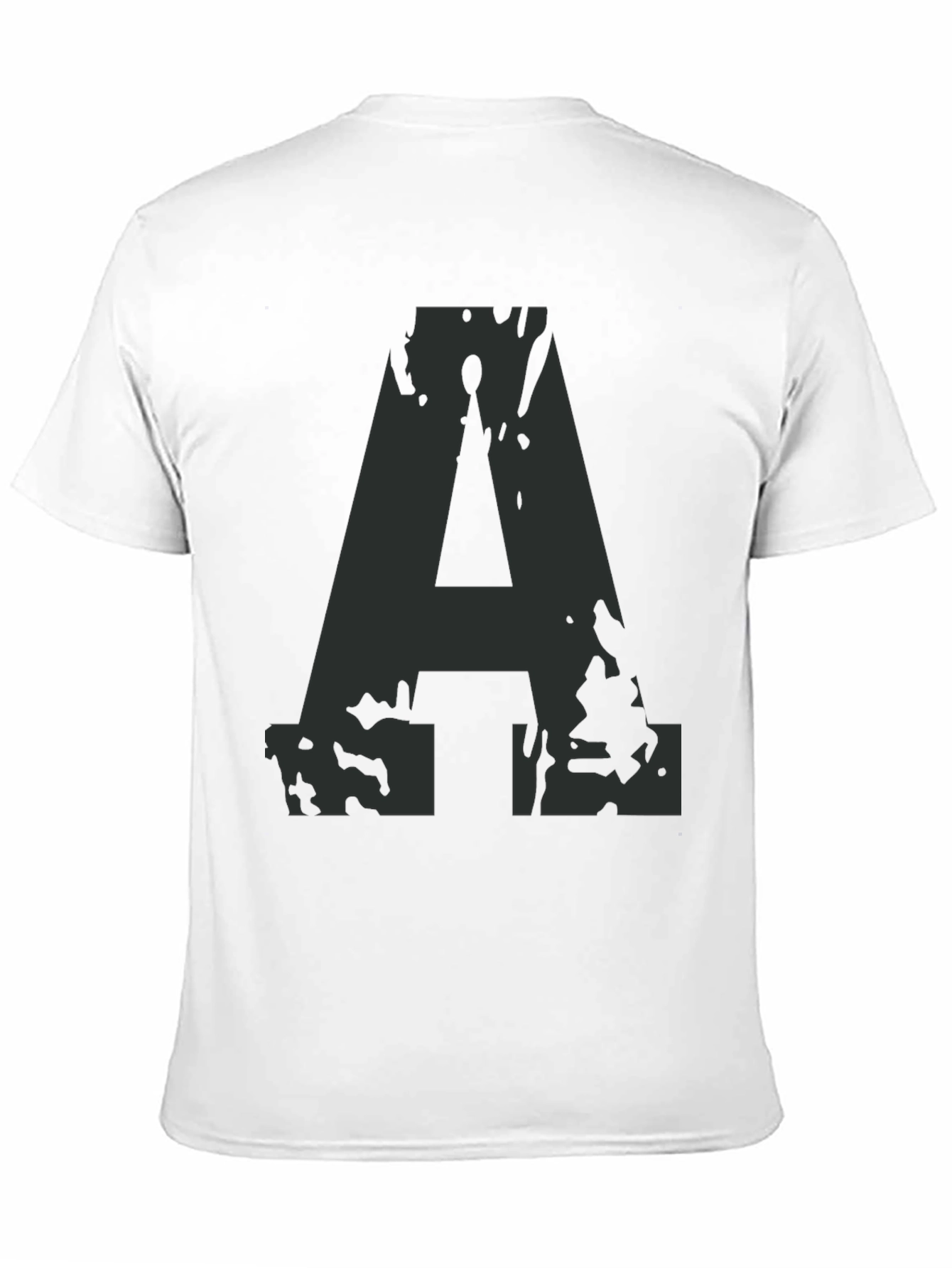 Mens Black A Distressed Graphic T-Shirt