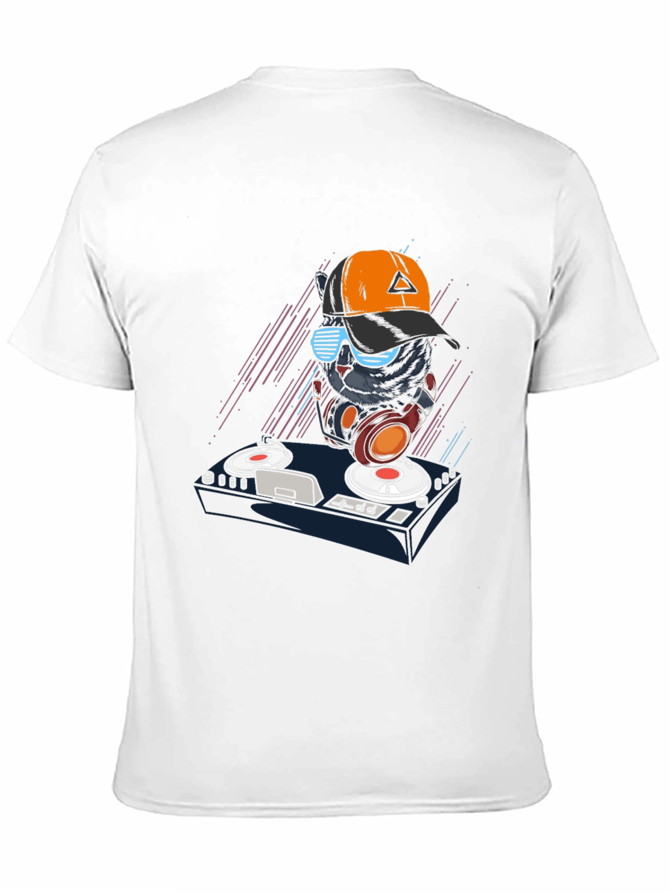 DJ Cat Graphic Tee - Cool Black T-Shirt