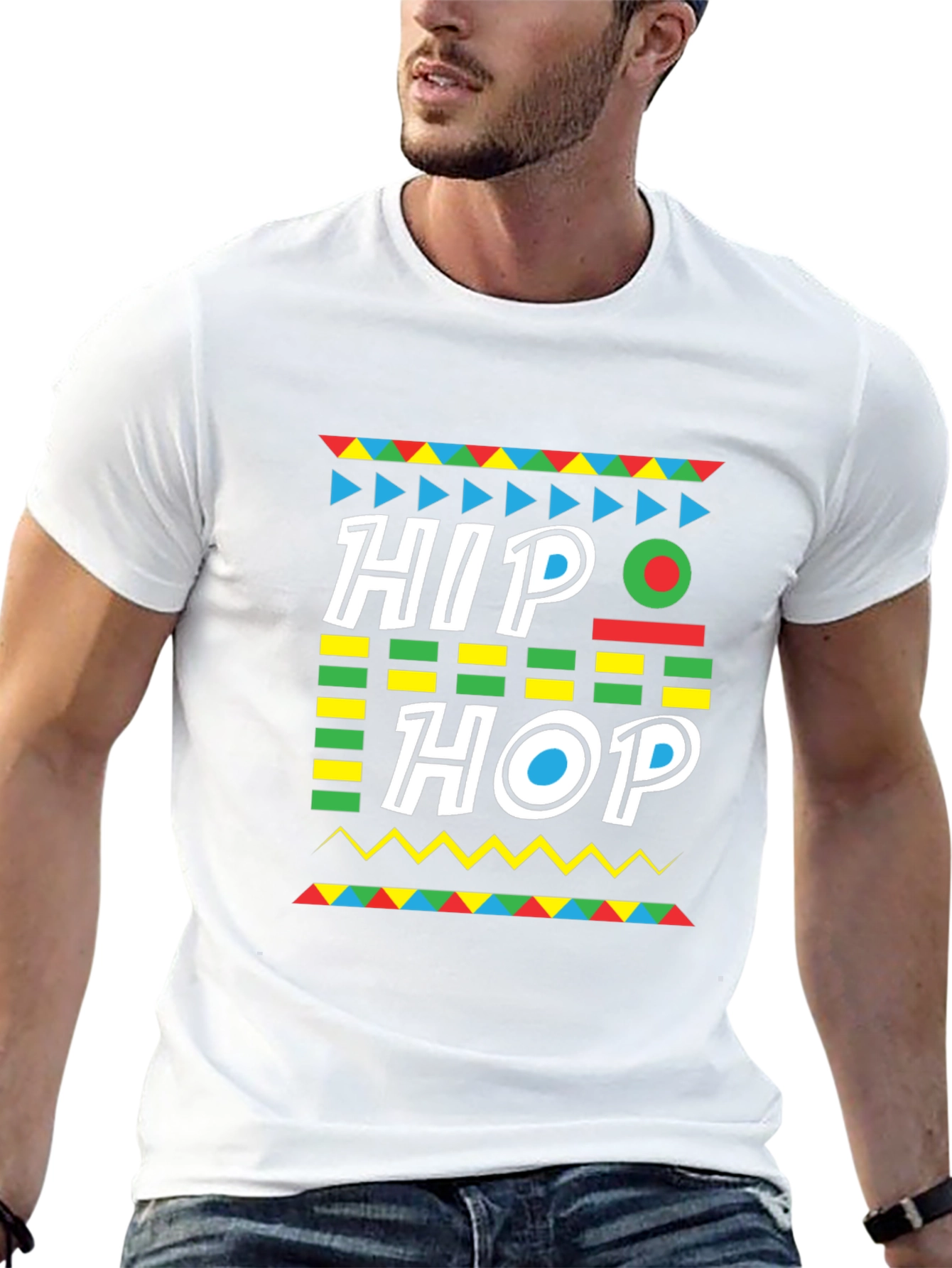 Hip Hop Graphic Print Black T-Shirt