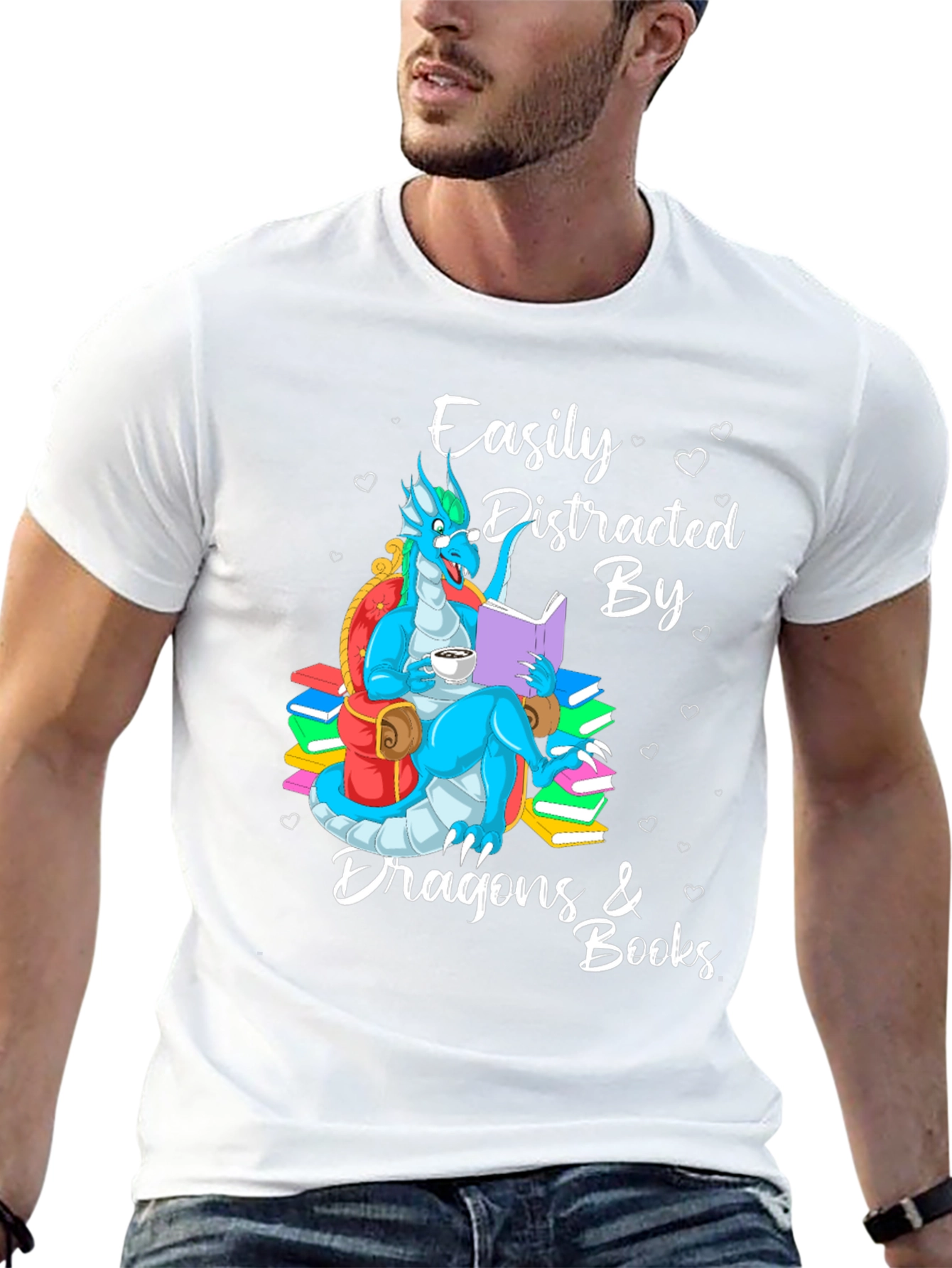 Dragon & Books Graphic Tee