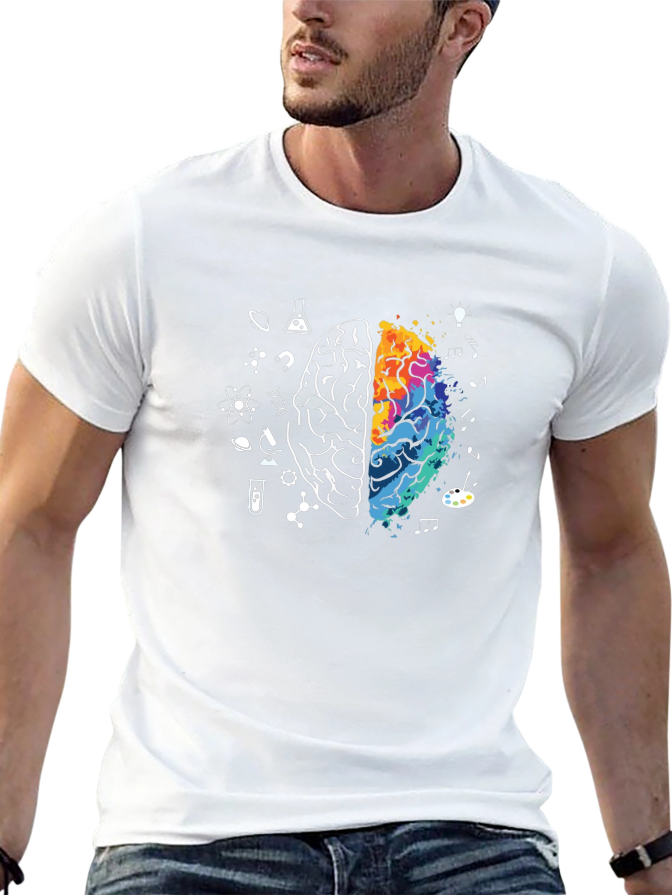 Creative Brain Graphic T-Shirt - Logic Meets Art