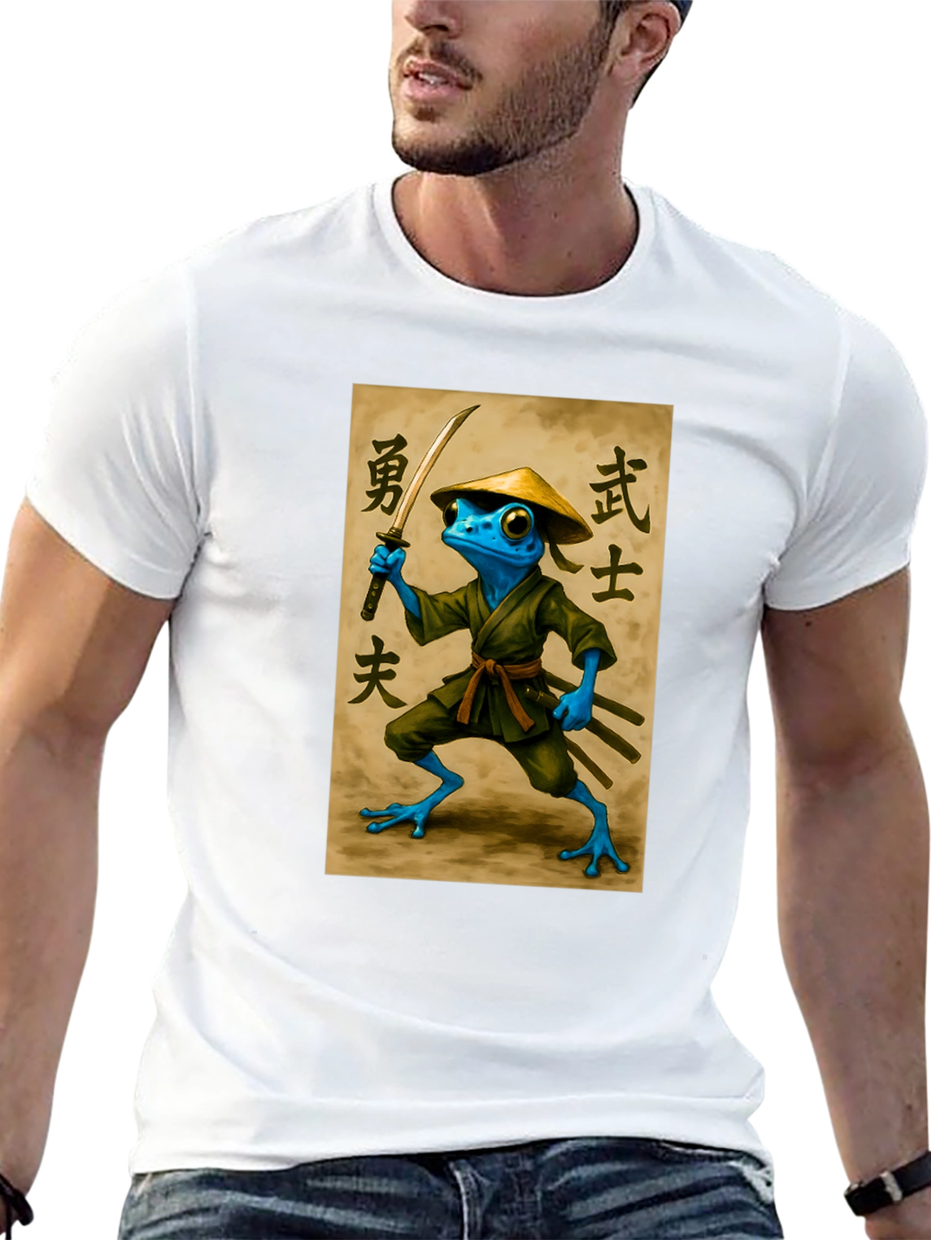 Samurai Frog T-Shirt - Black Cotton Tee
