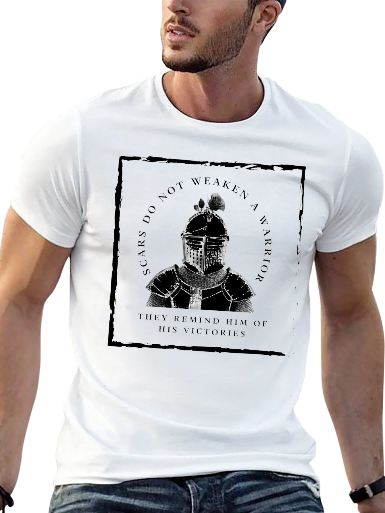 Warrior Knight Graphic T-Shirt - Scars Dont Weaken