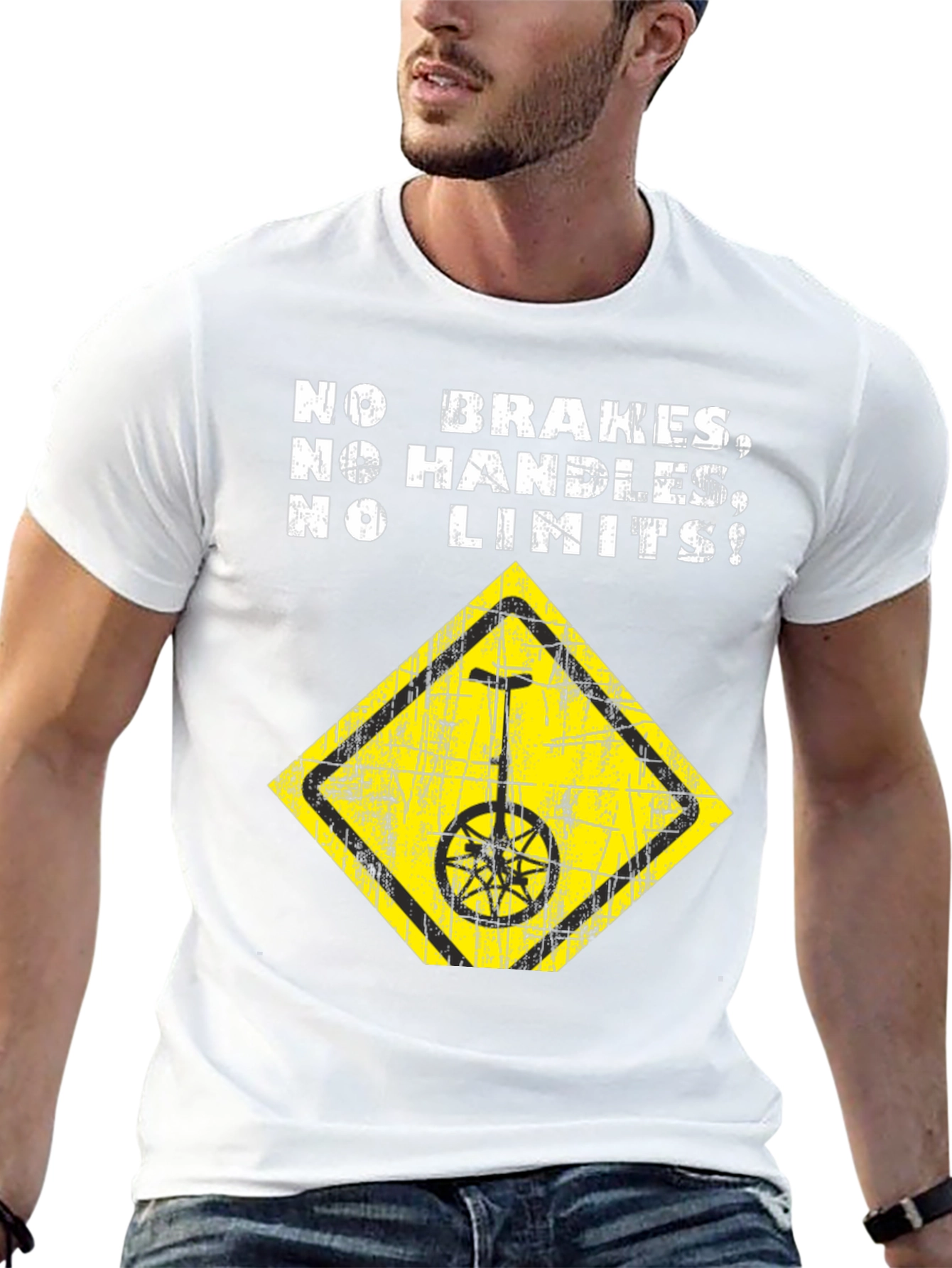 No Brakes Unicycle T-Shirt - Daredevil Design