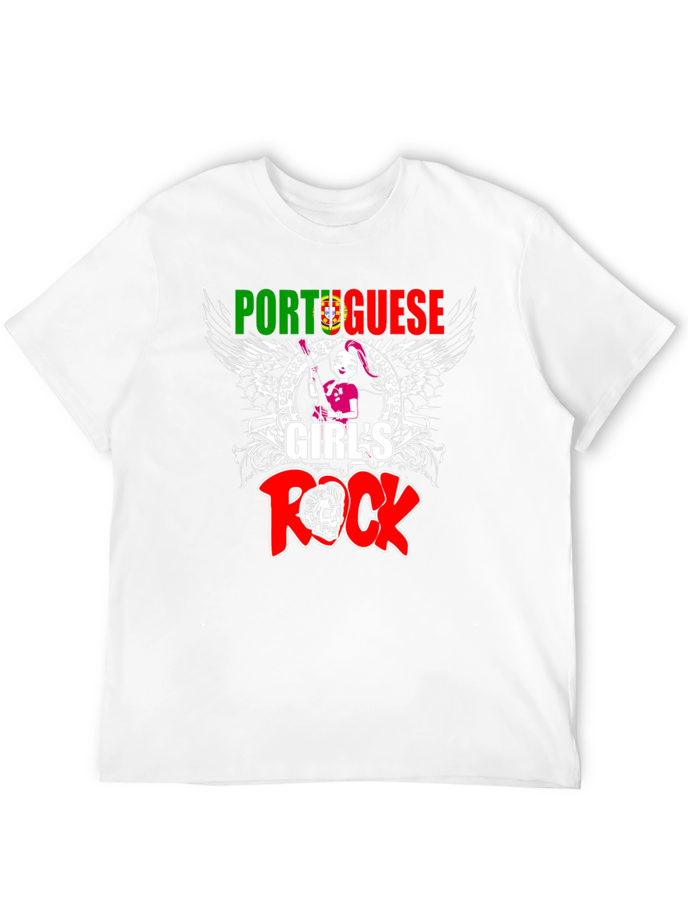 Portuguese Girls Rock T-Shirt - Cool Graphic Design