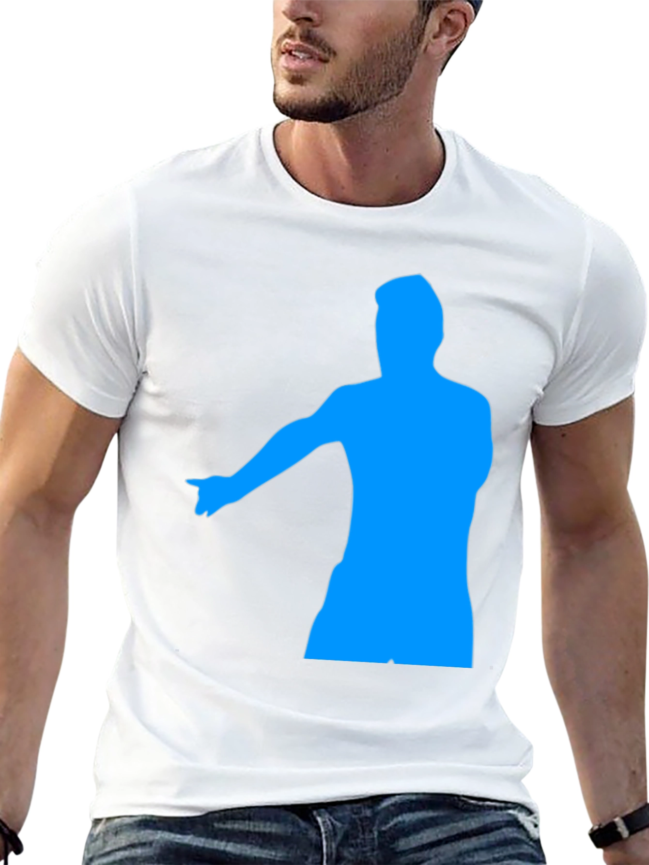 Mens Black Graphic Tee - Pointing Silhouette