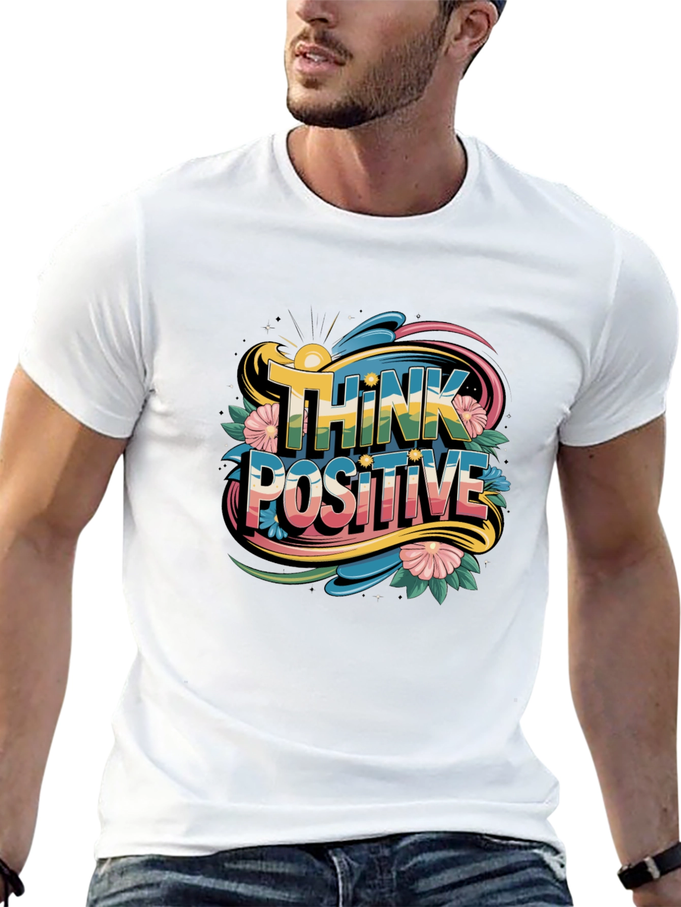 Think Positive Graphic Tee - Black
