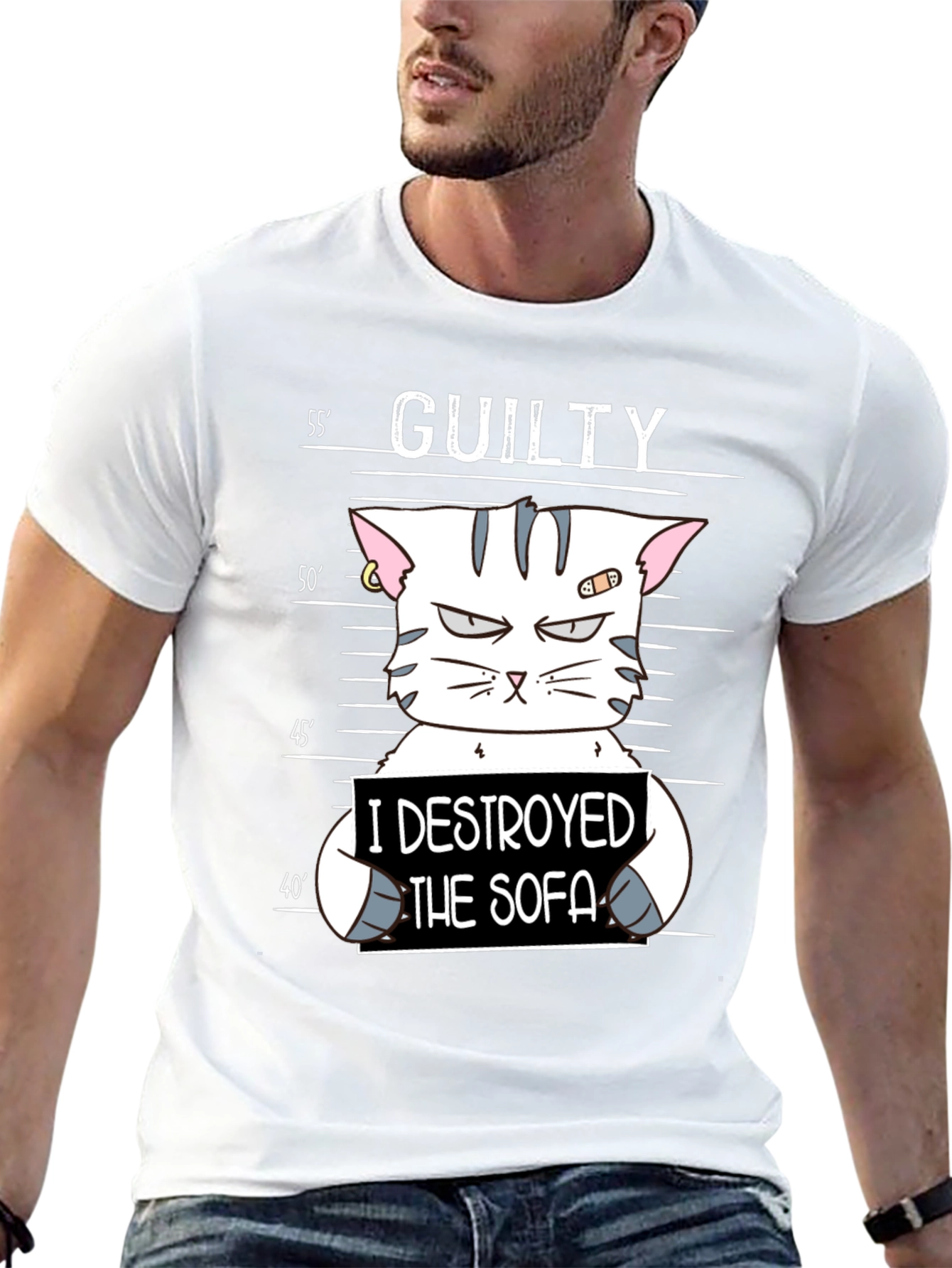 Guilty Cat Mugshot T-Shirt