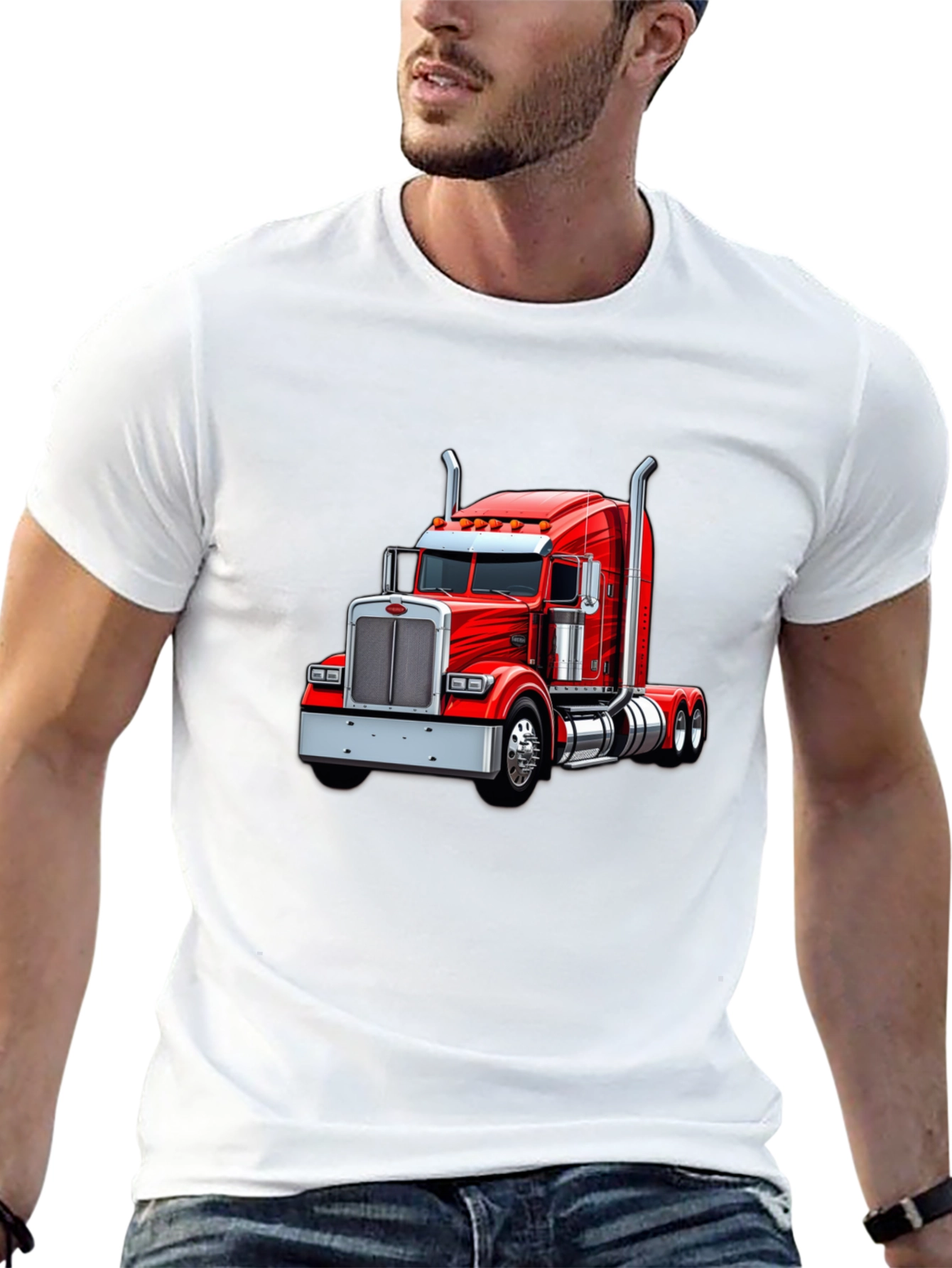 Red Truck Graphic T-Shirt - Classic Design