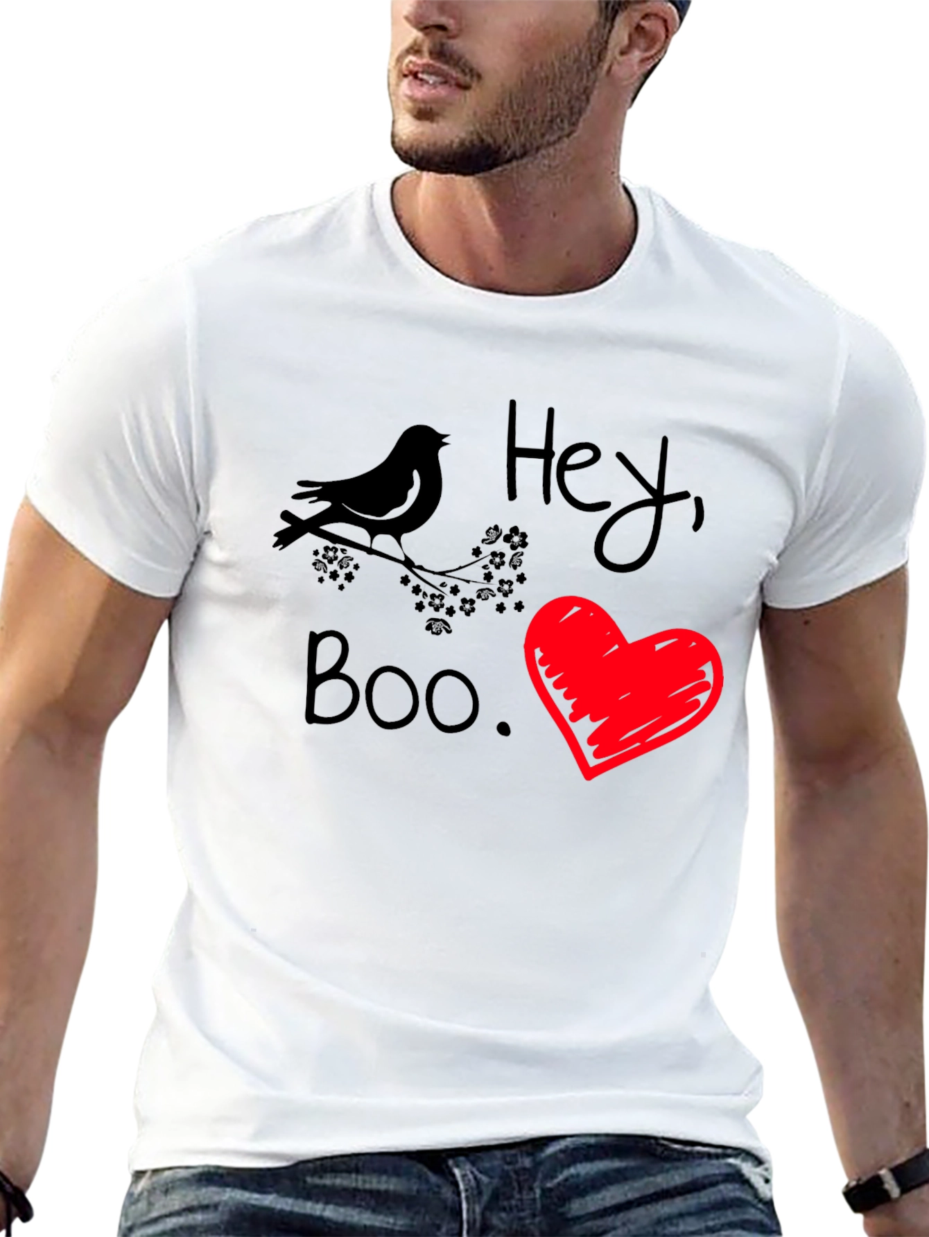 Hey Boo Valentine Graphic Tee