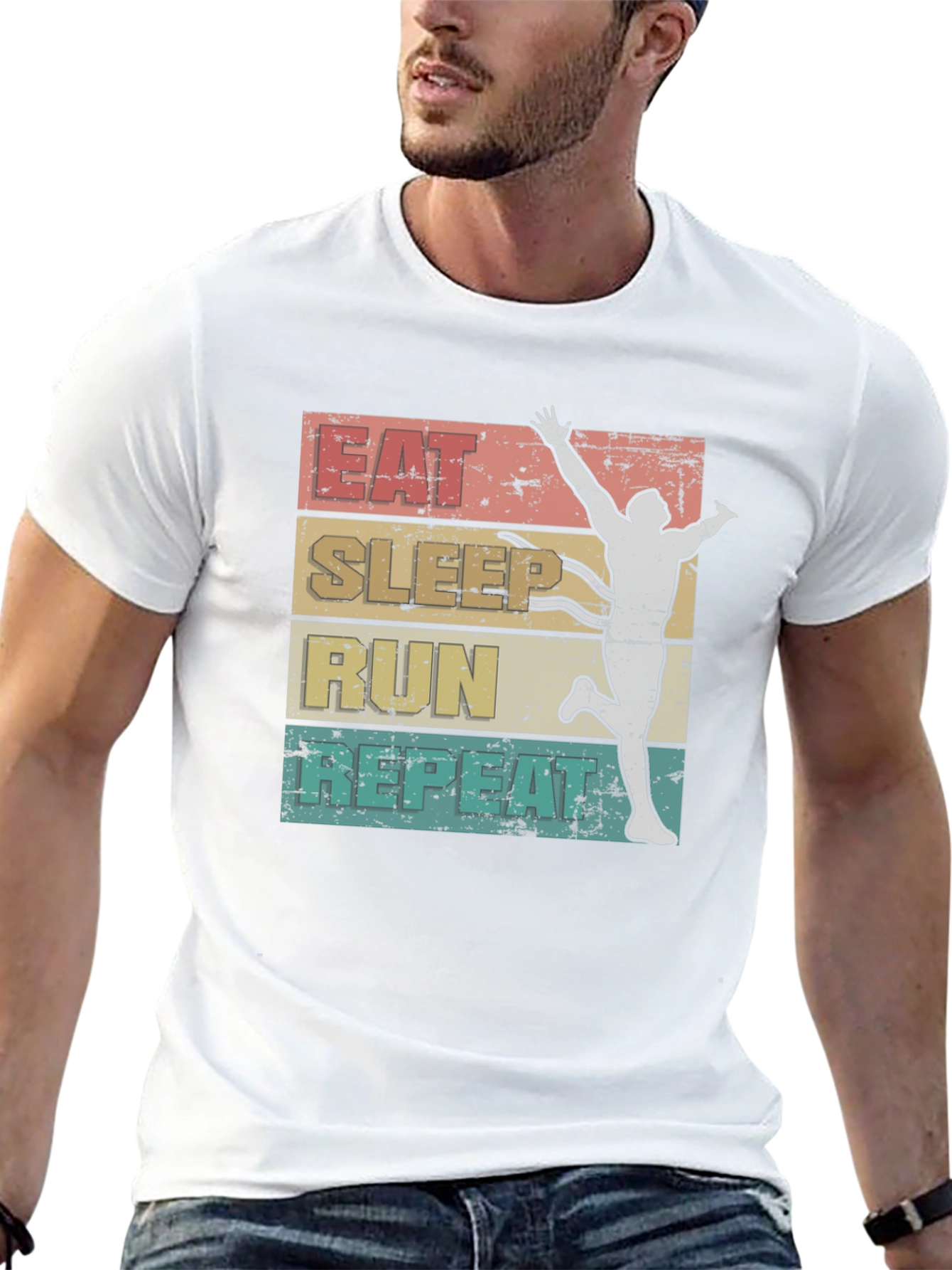 Eat Sleep Run Repeat Retro Graphic Tee