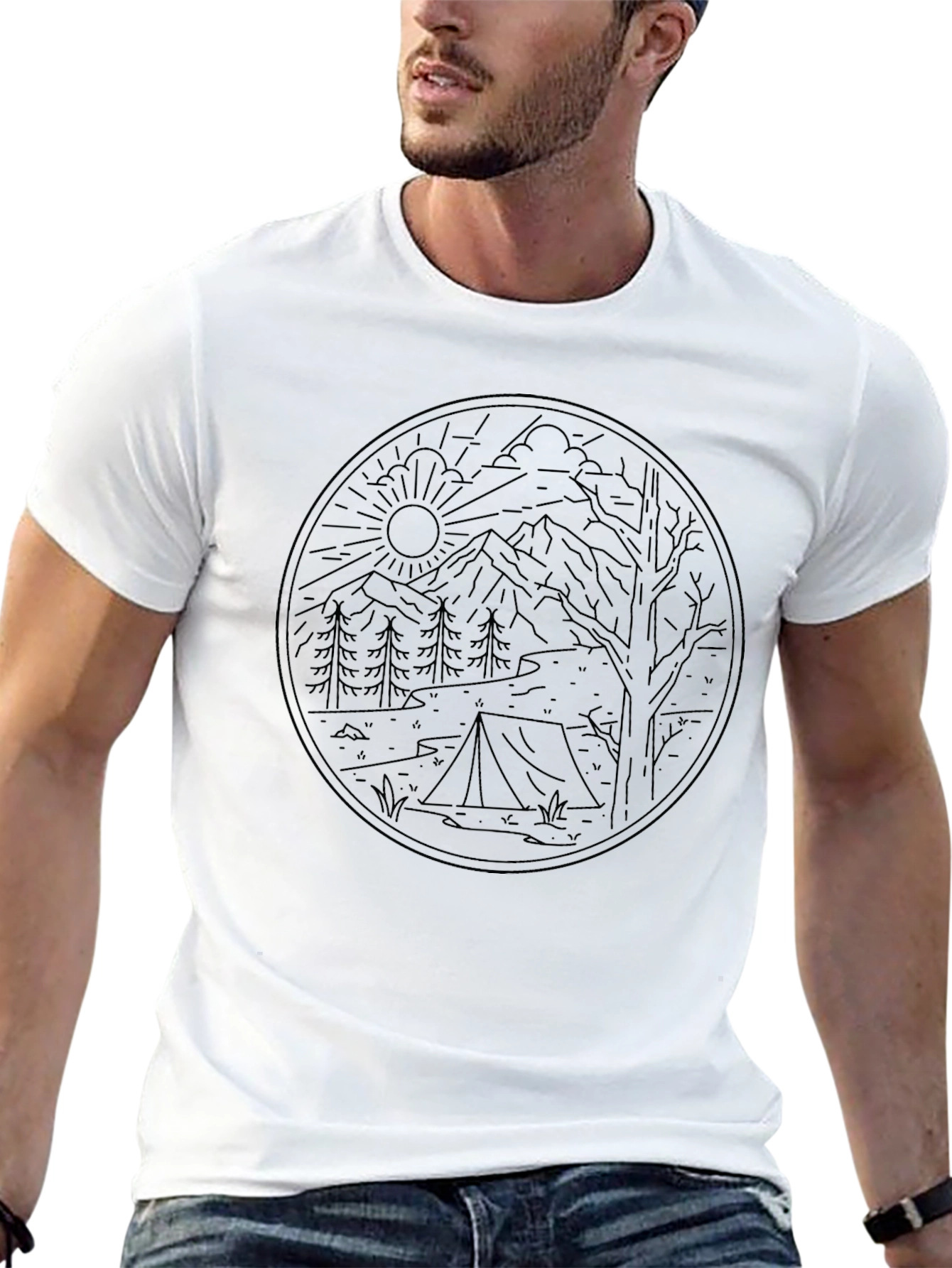 Outdoor Adventure Graphic Tee - Camping Design