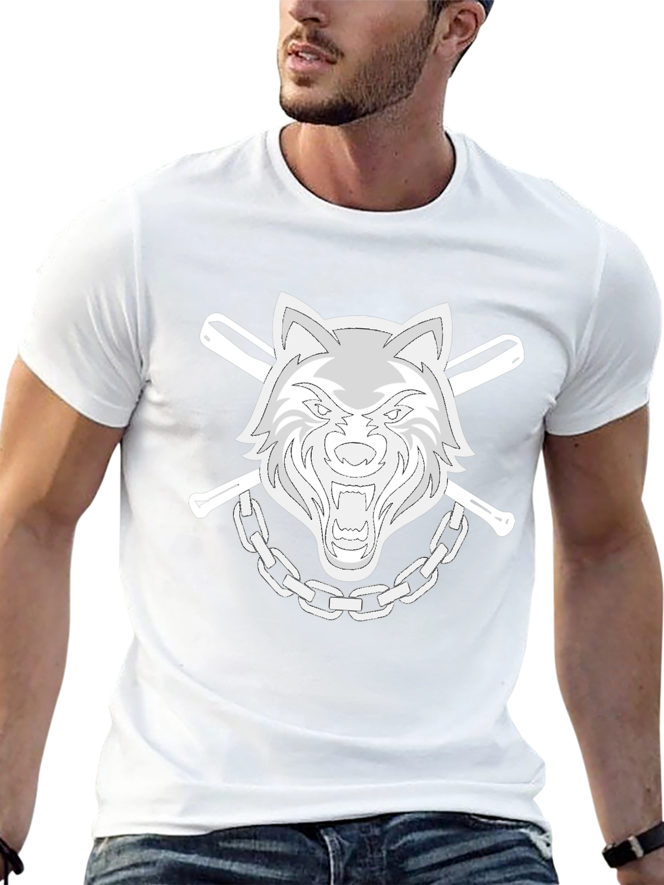 Wolfpack T-Shirt: Baseball Bats & Chain Graphic Tee