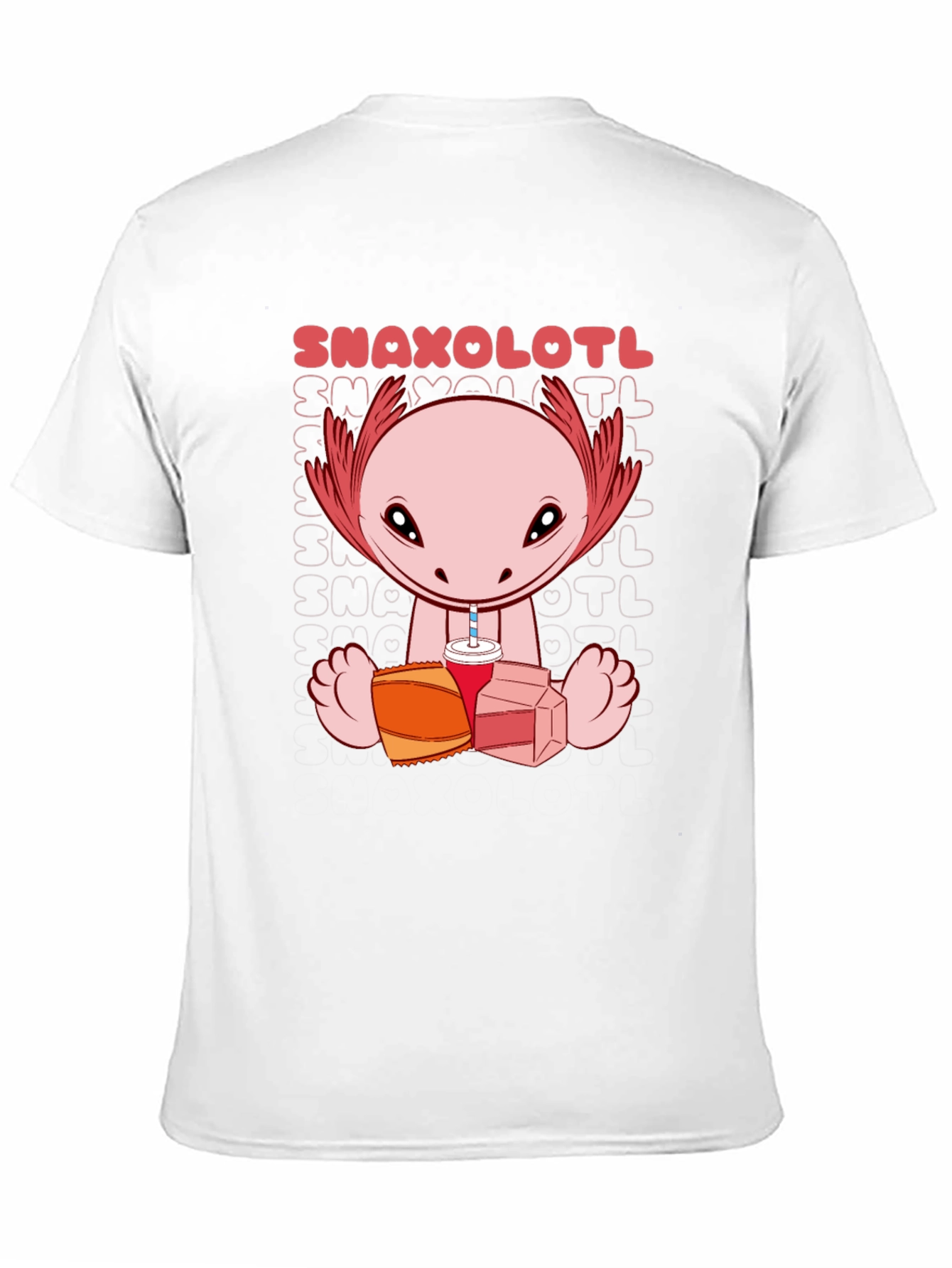 Snaxolotl Graphic Tee - Funny Axolotl Snack Time T-Shirt