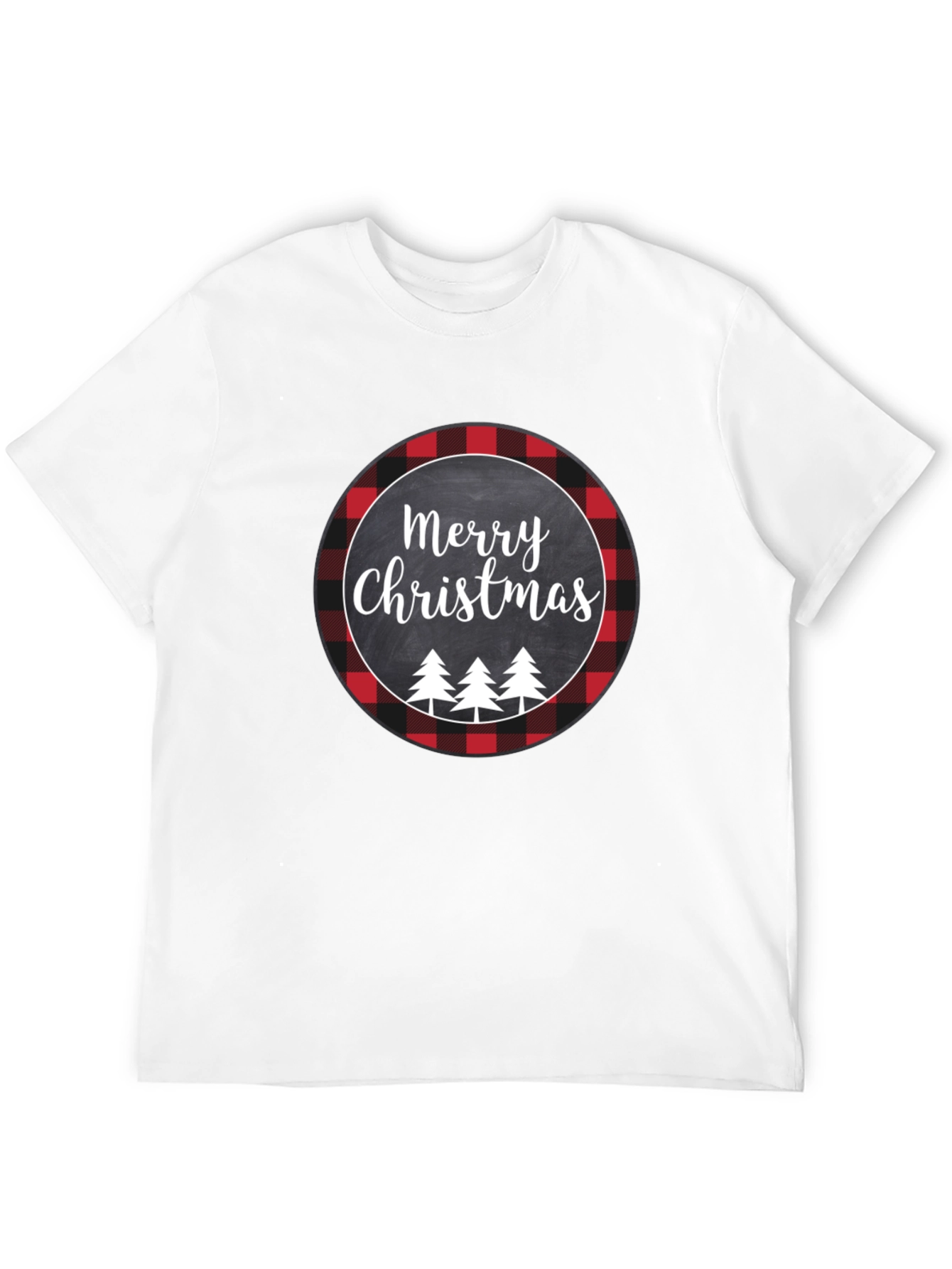 Merry Christmas Buffalo Plaid Tee
