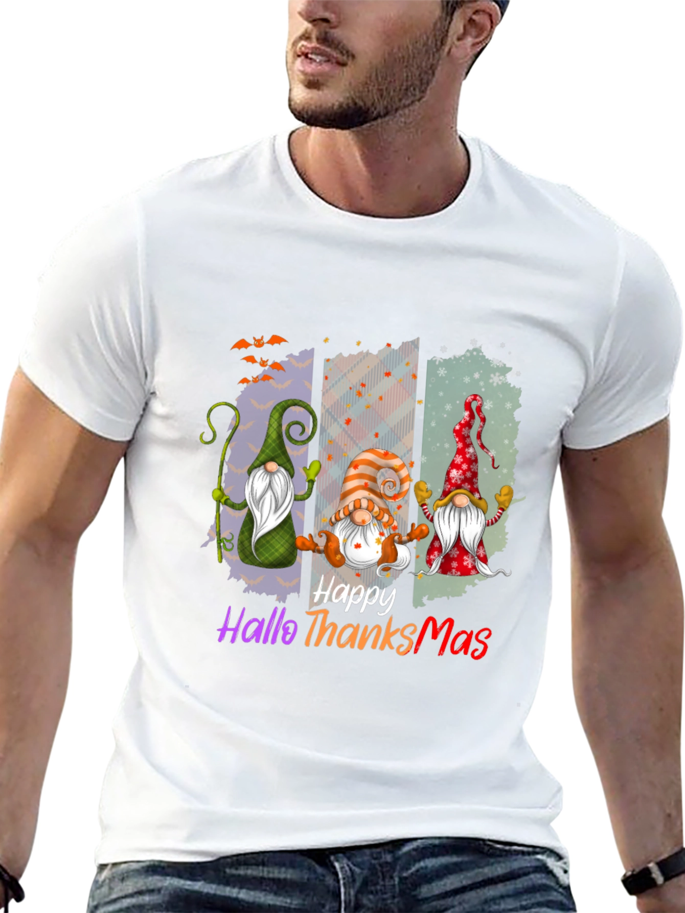 Happy HalloThanksMas Gnome T-Shirt