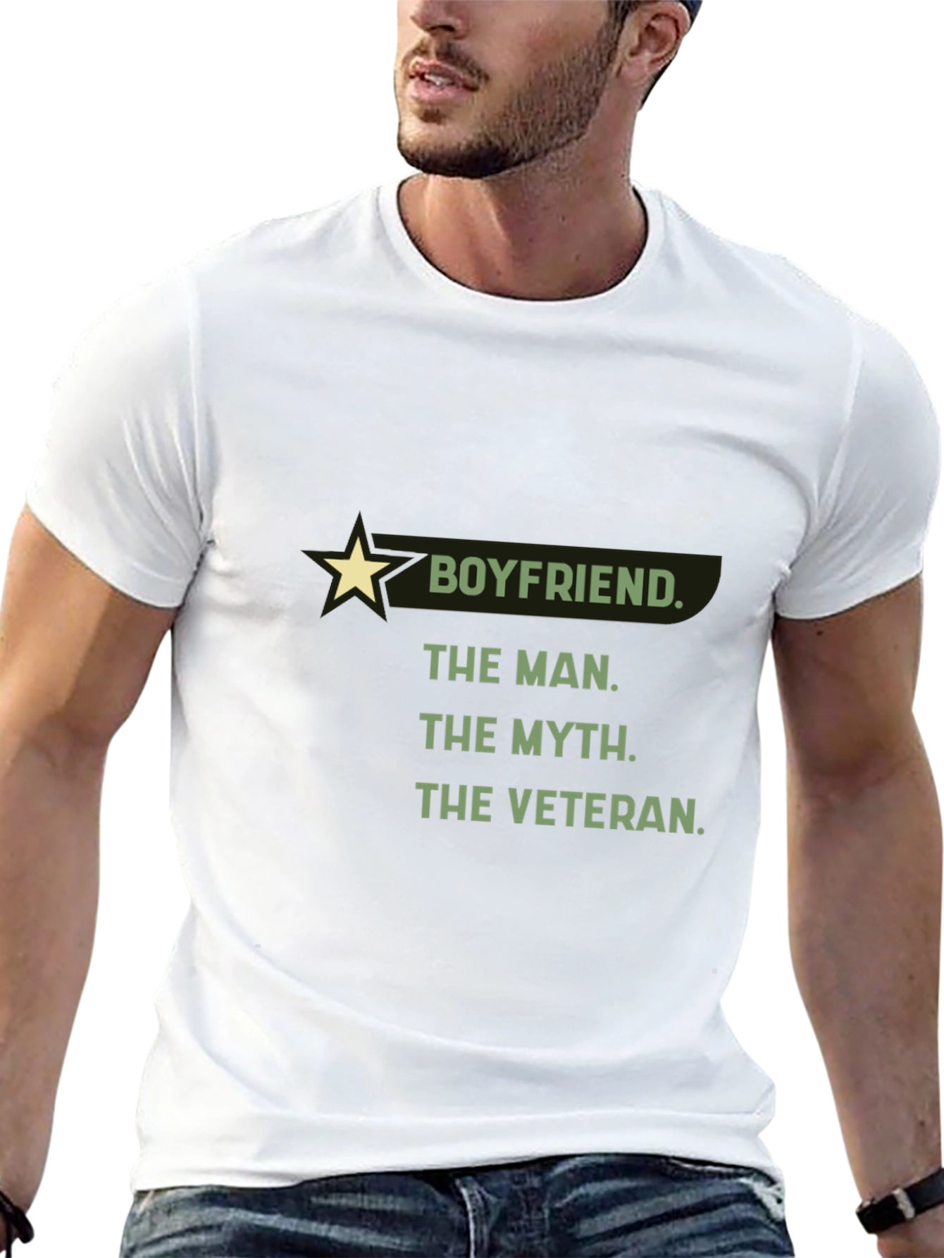 Boyfriend Veteran T-Shirt: The Man The Myth The Legend