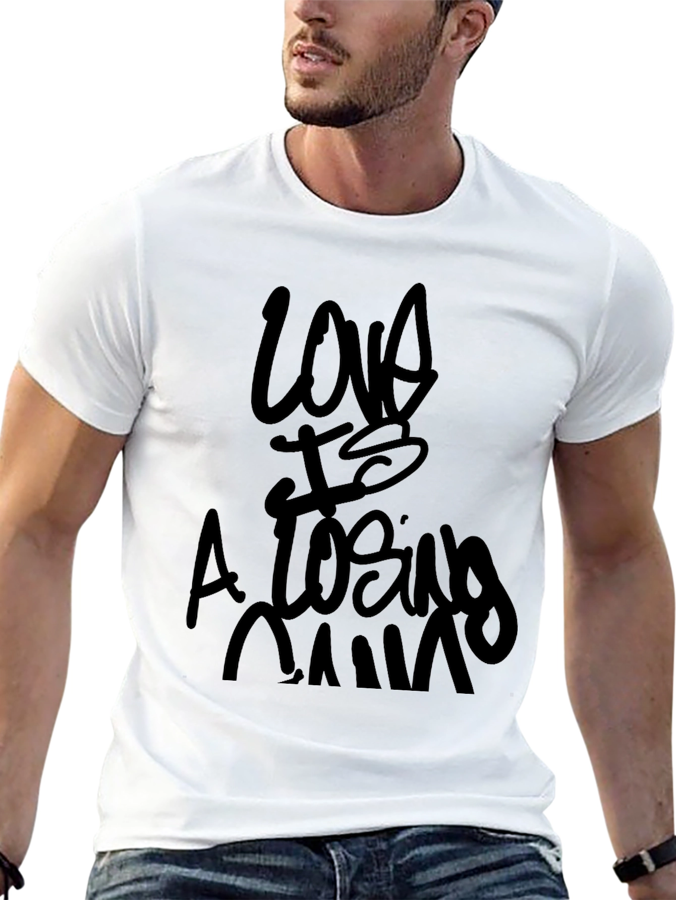 Love is a Losing Game Black Graphic Tee