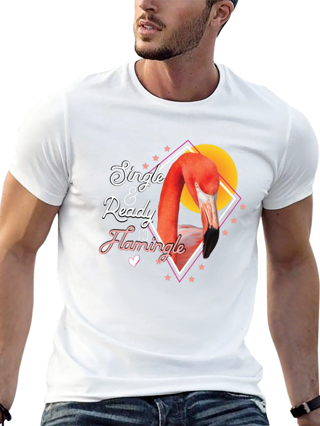 Single & Ready to Flamingle Graphic Tee
