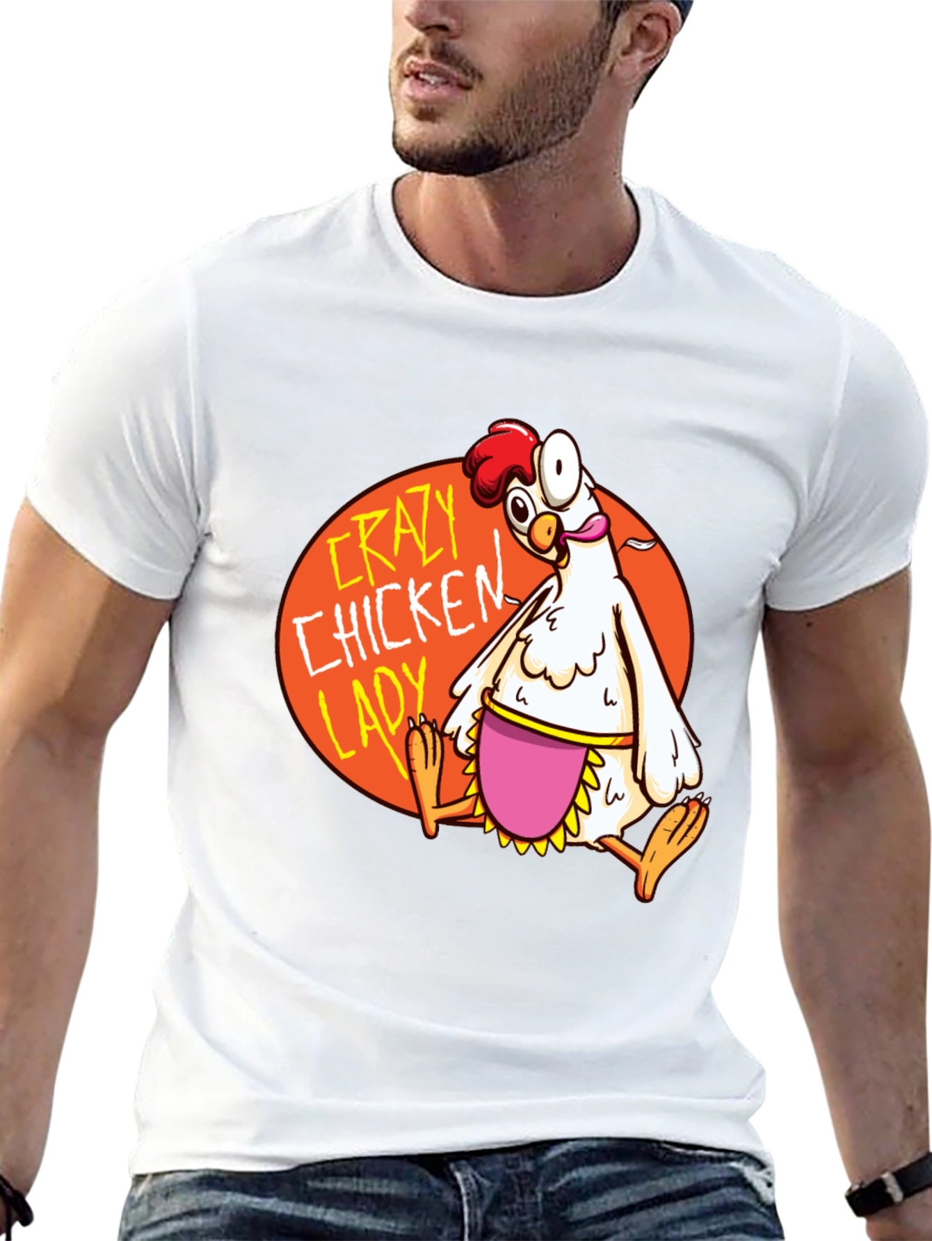 Crazy Chicken Lady Graphic T-Shirt