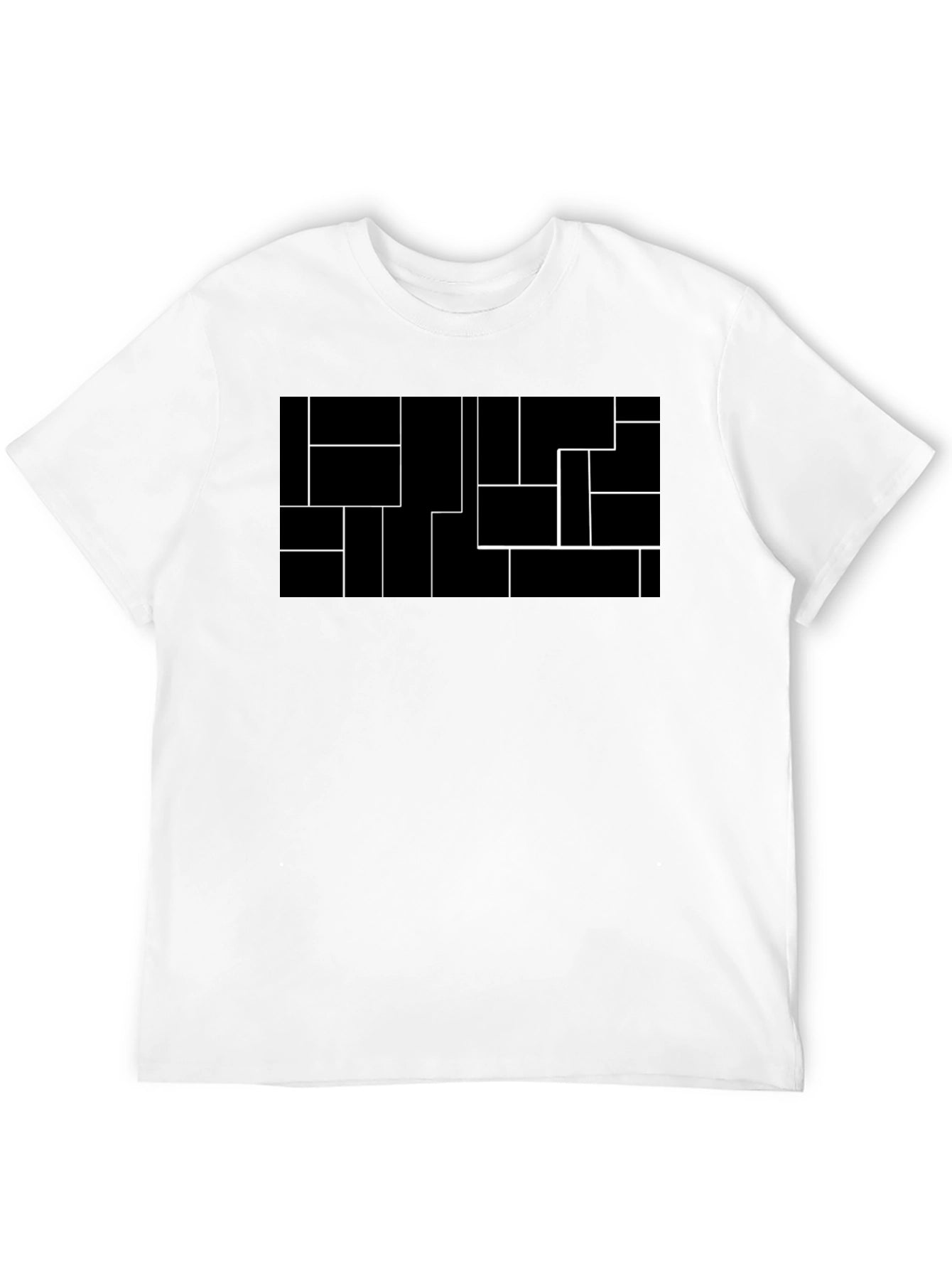 Modern Geometric Black Tee
