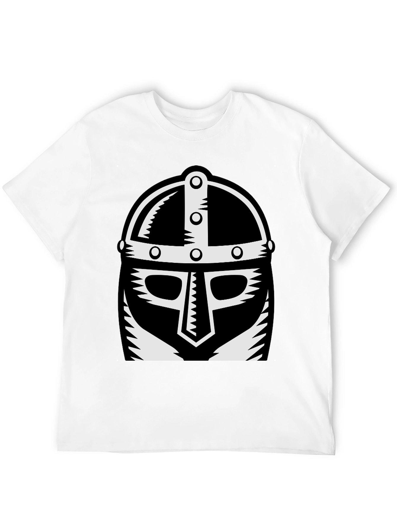 Viking Helmet Graphic Tee - Black Cotton T-Shirt