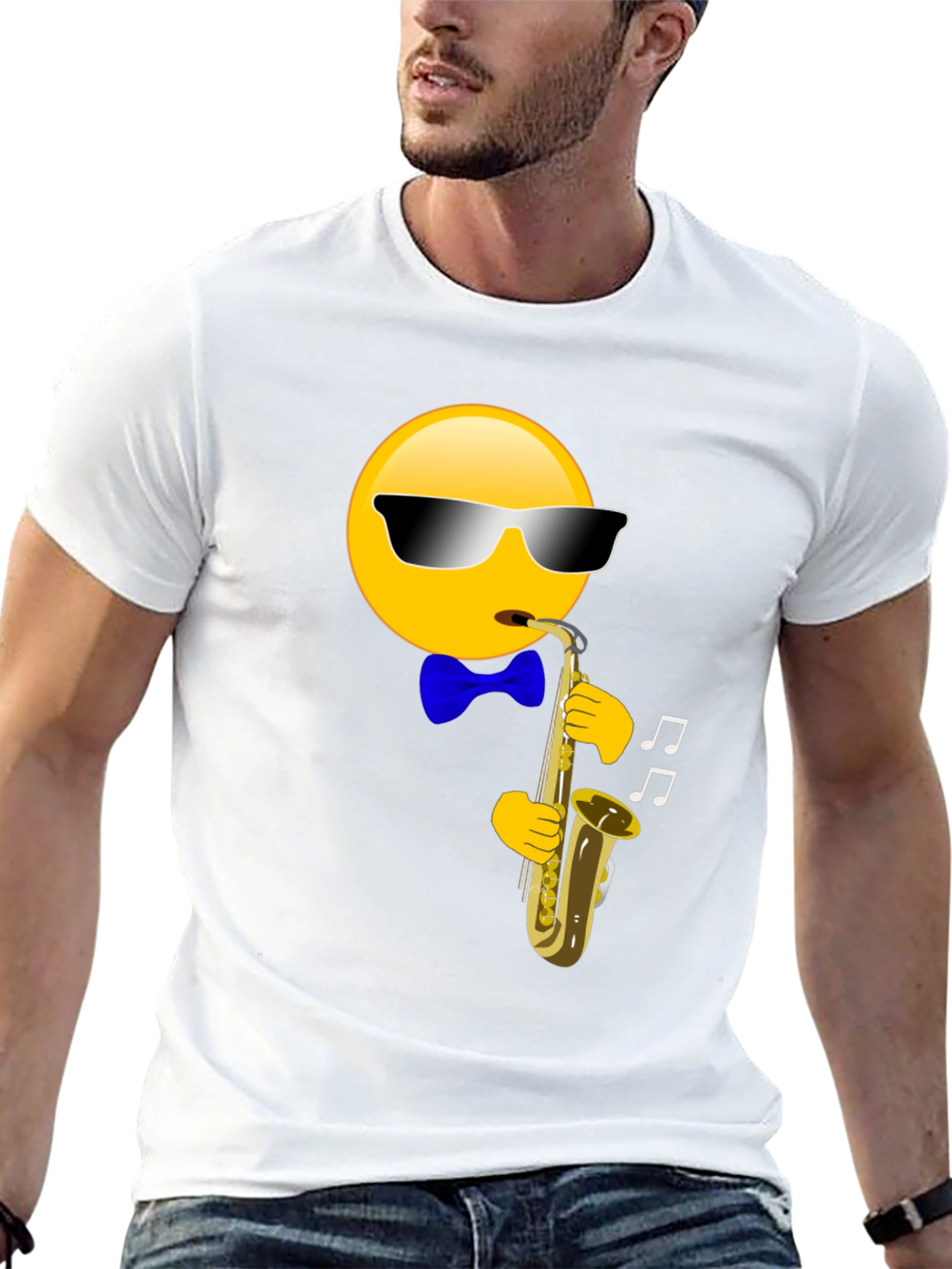 Saxophone Emoji Graphic T-Shirt
