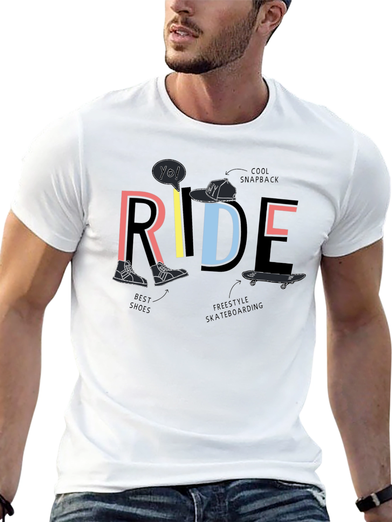 Ride Graphic T-Shirt - Skateboarding Style