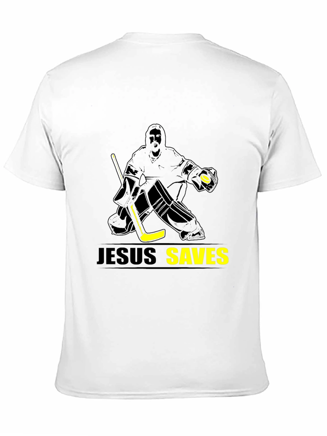 Jesus Saves Hockey T-Shirt - Black