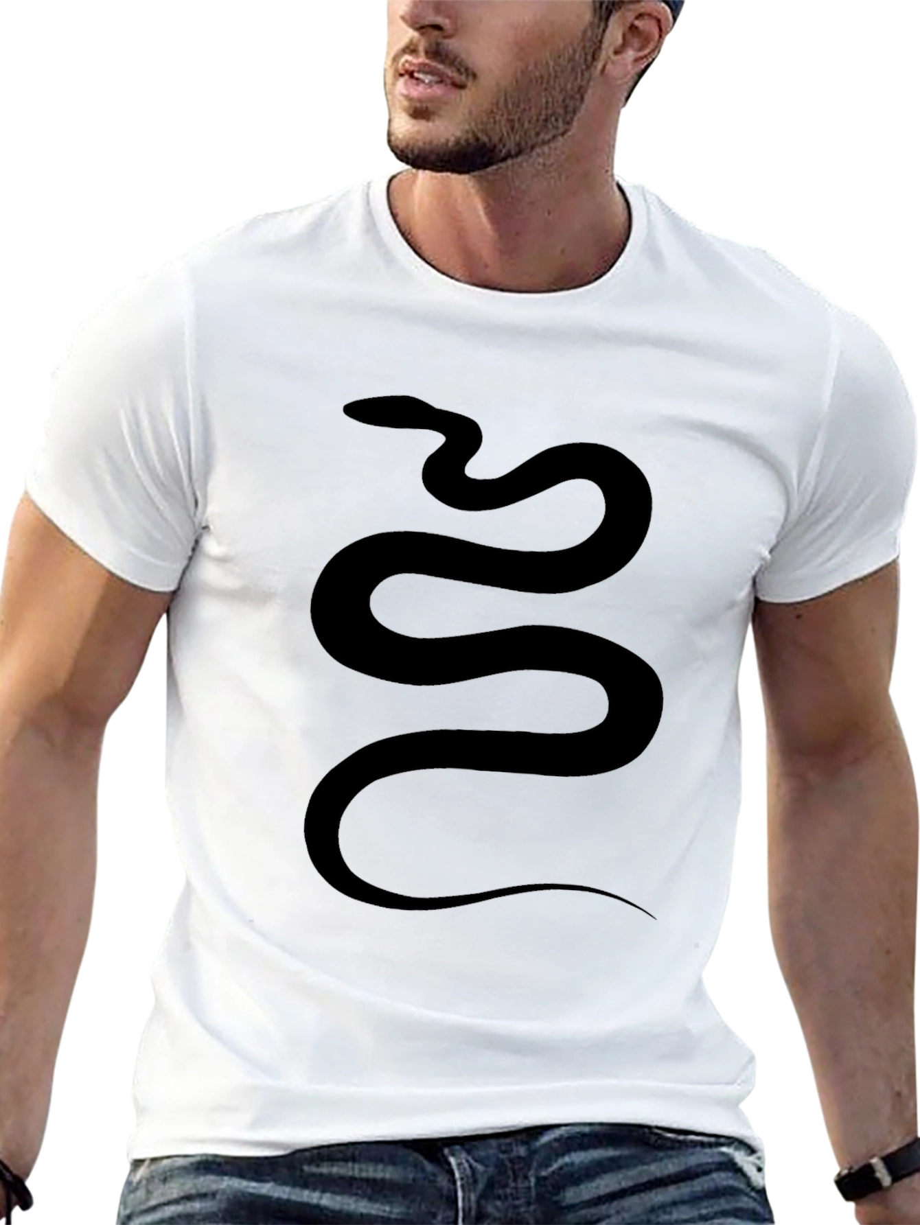 Mens Black Snake Graphic Tee