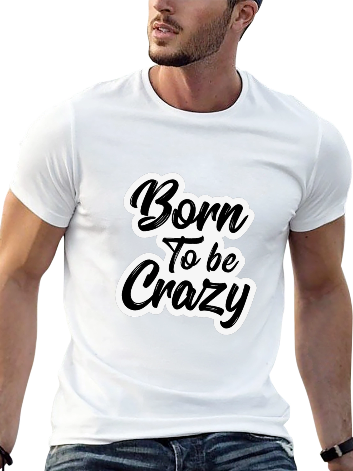 Born To Be Crazy Black Graphic Tee