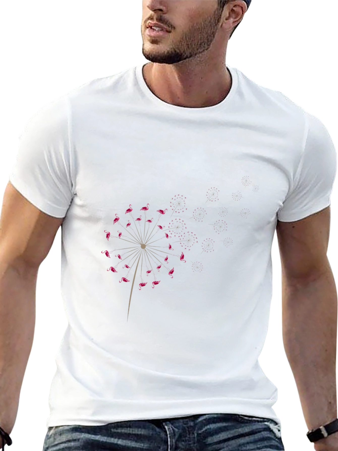 Flamingo Dandelion Graphic Tee