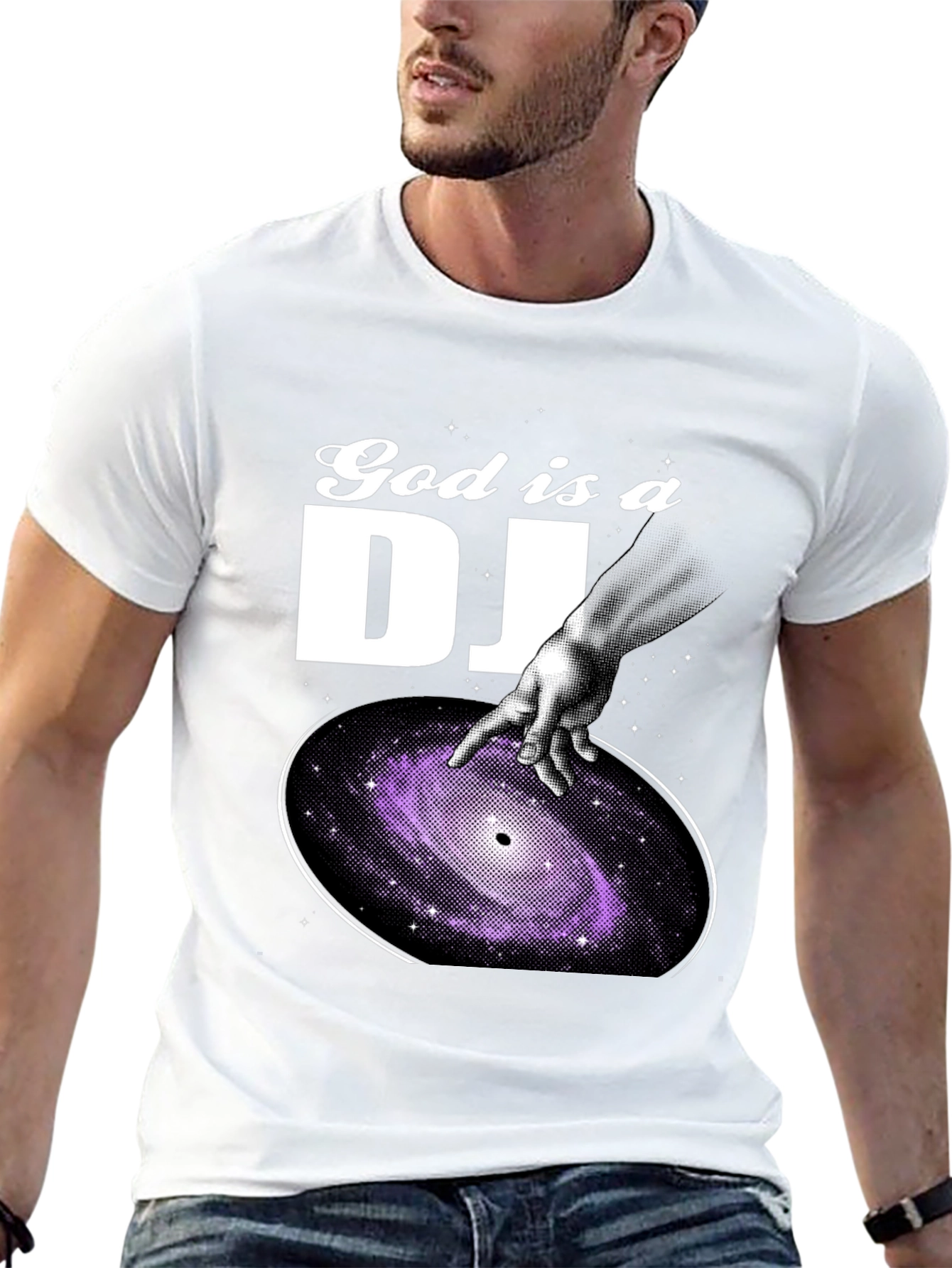 God is a DJ Graphic T-Shirt - Black