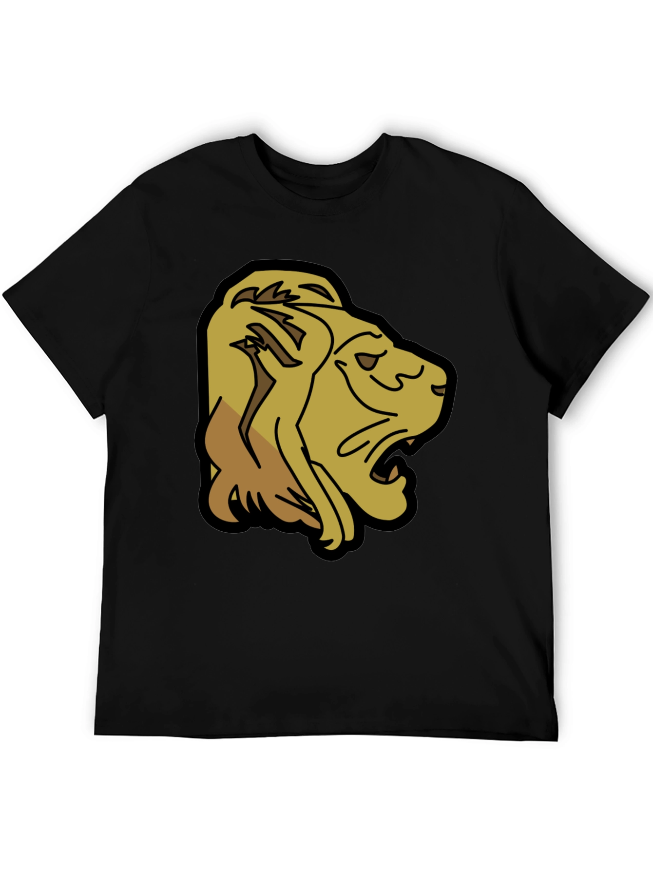 Lion Graphic Print T-Shirt - Black