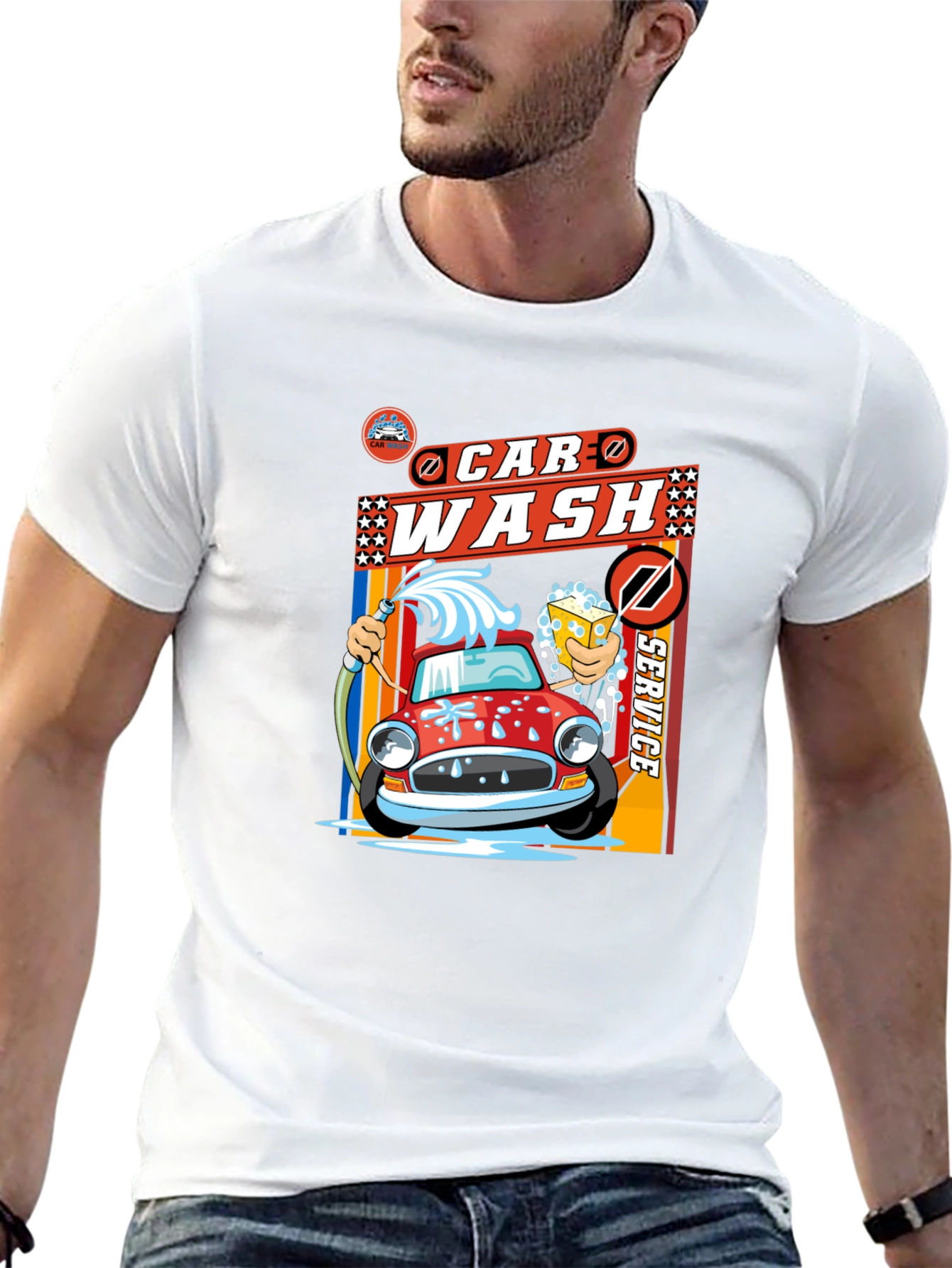 Car Wash Service Graphic Tee - Soft Cotton Blend