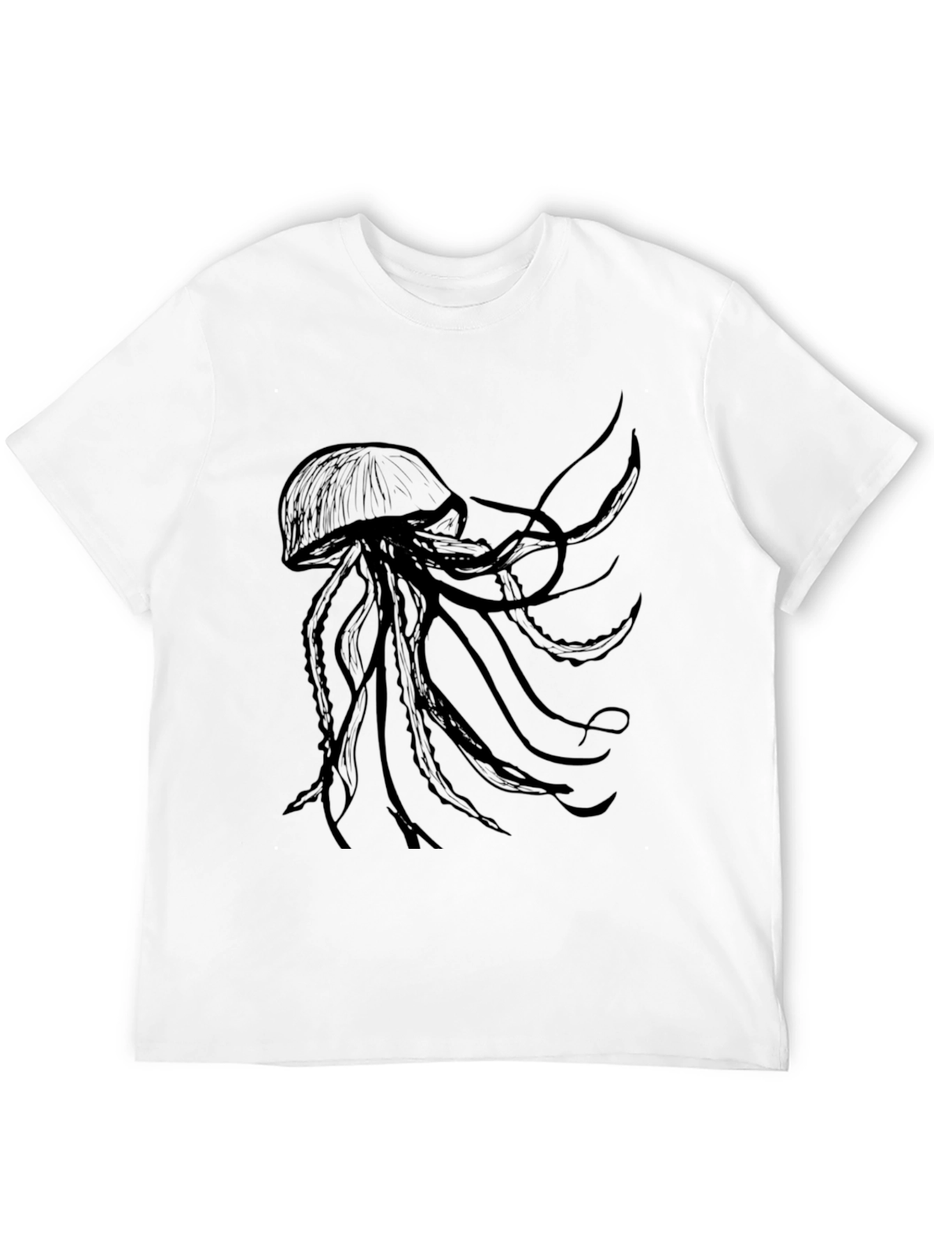 Jellyfish Graphic Print Black T-Shirt