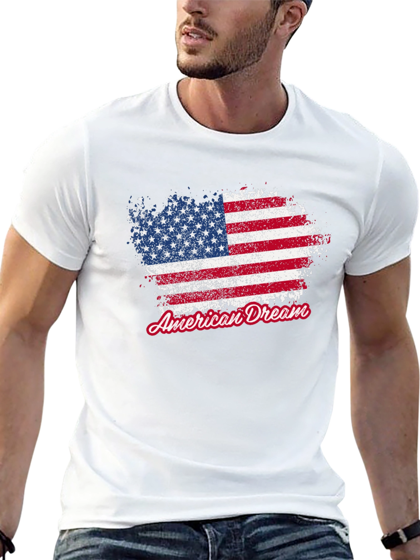 American Dream USA Flag Graphic T-Shirt